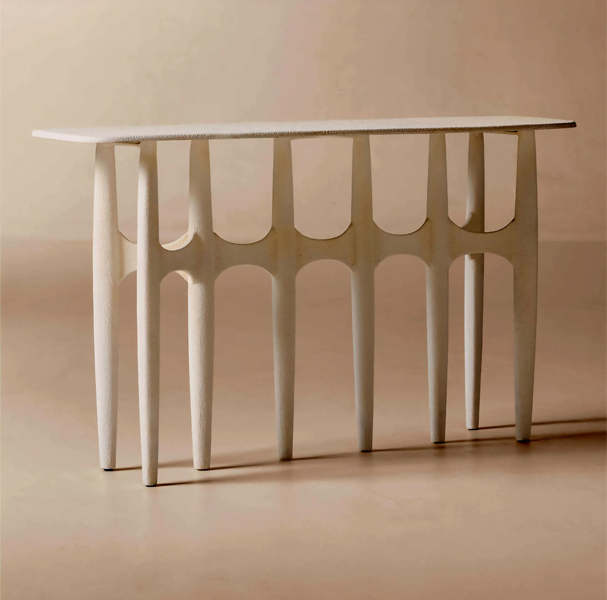 THE ONE × Bixby — White Cast Aluminum Console Table