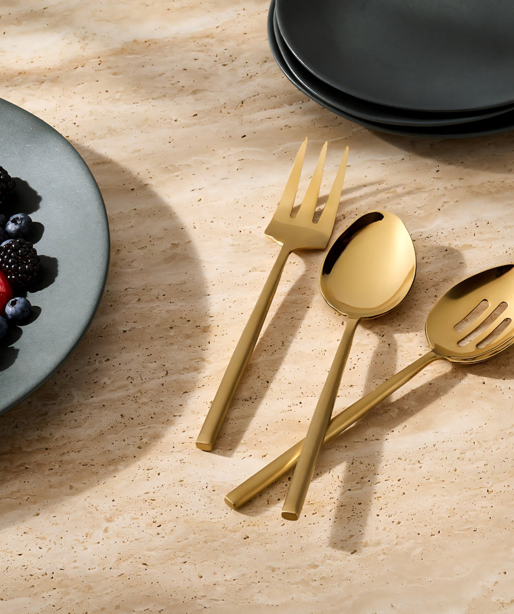 THE ONE × Rush — Brushed Serving Utensil Set (3‑Piece)