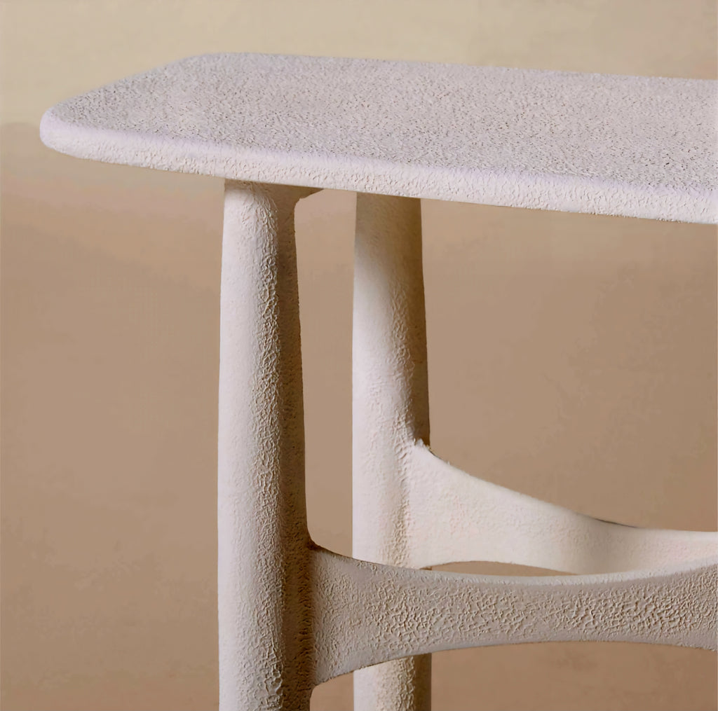 THE ONE × Bixby — White Cast Aluminum Console Table