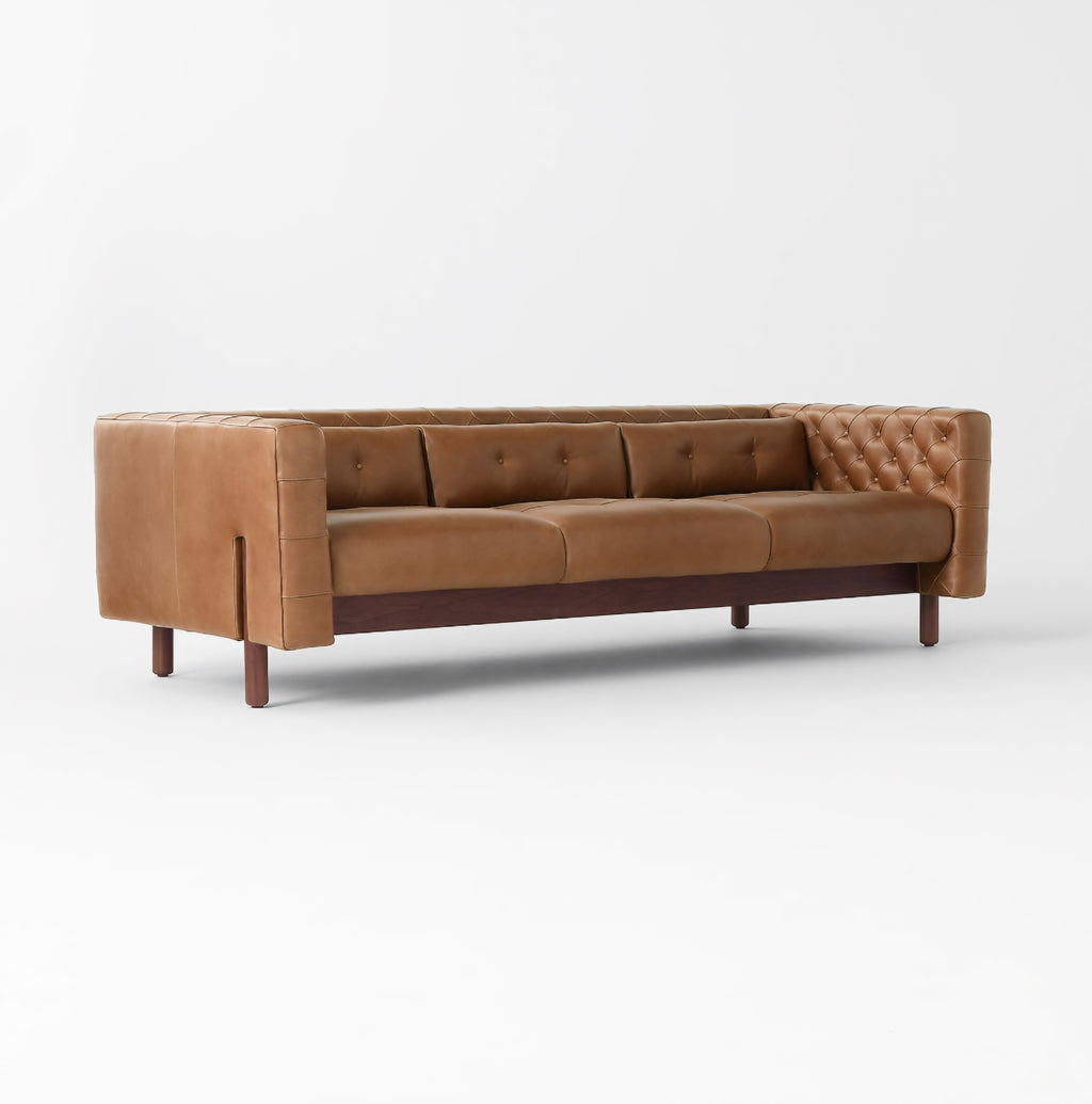 THE ONE × Marconi — Tufted Leather & Velvet Sofa