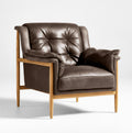 THE ONE × Cigar — Wood and Leather Accent Chair