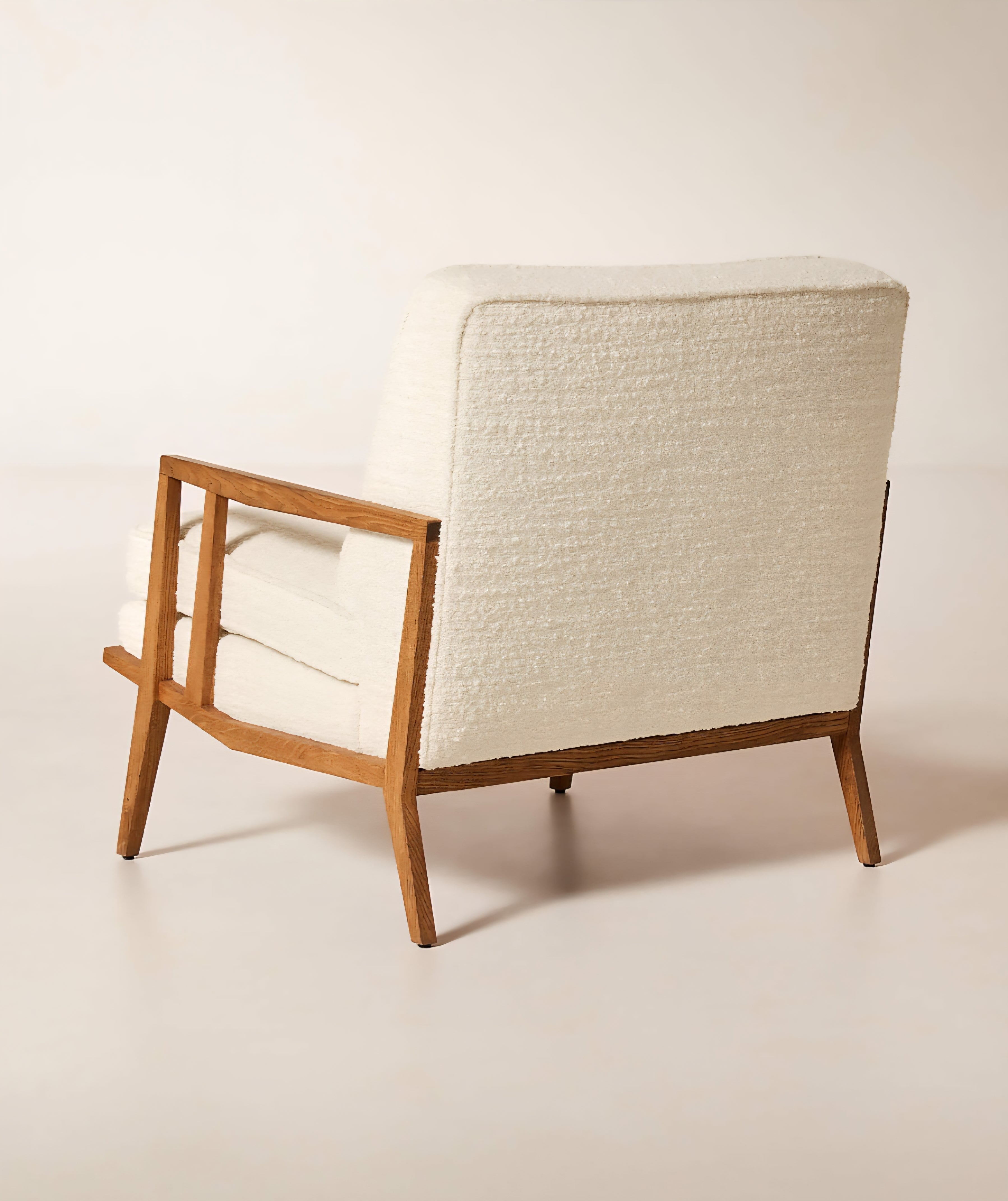 THE ONE × Director — White Boucle Accent Chair