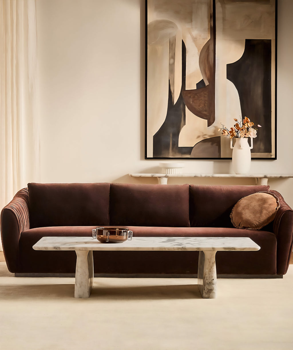 THE ONE × Ruched Velvet Sofa
