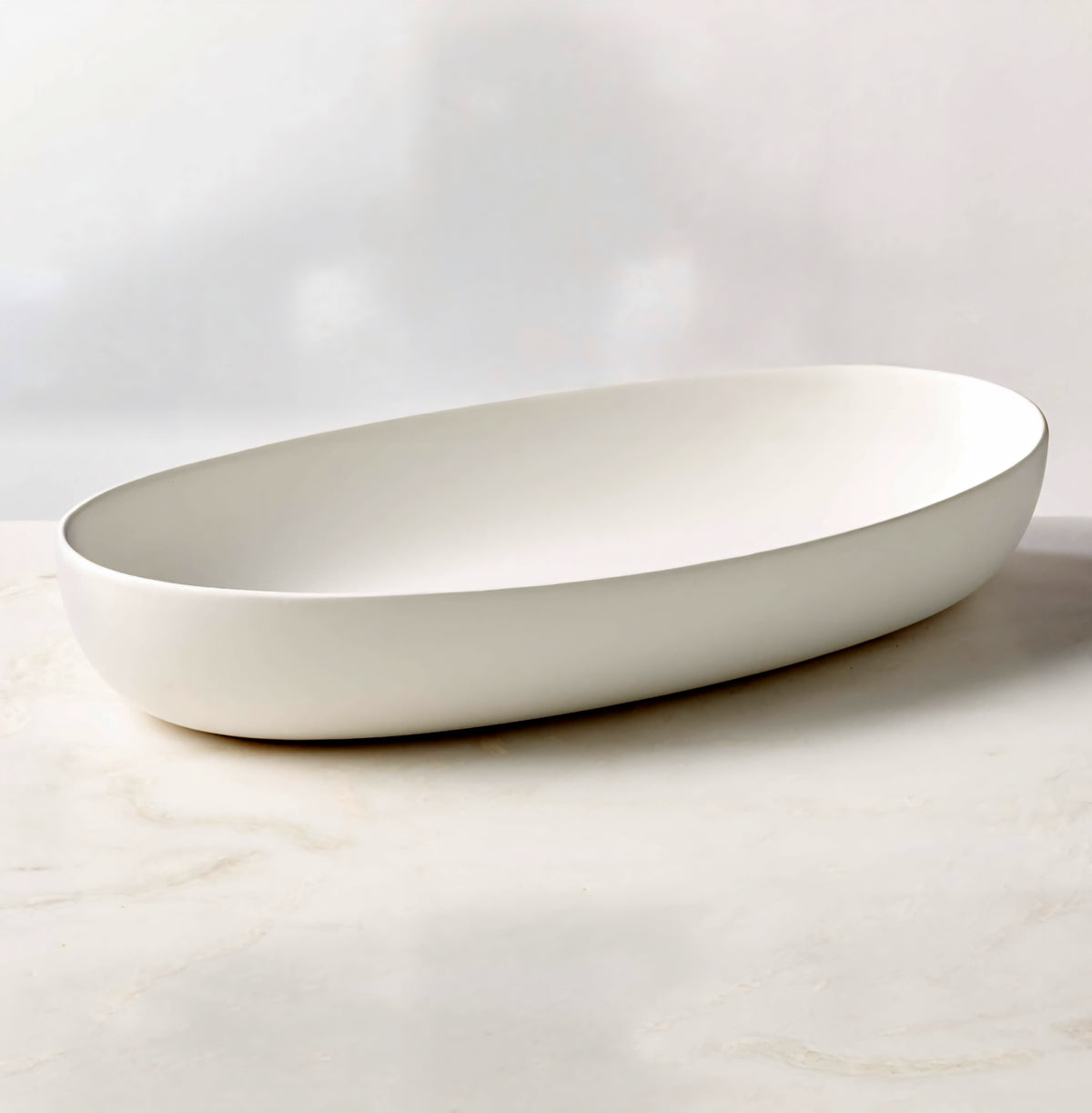 THE ONE × Mori — Matte White Oval Serving Bowl (Extra Large)