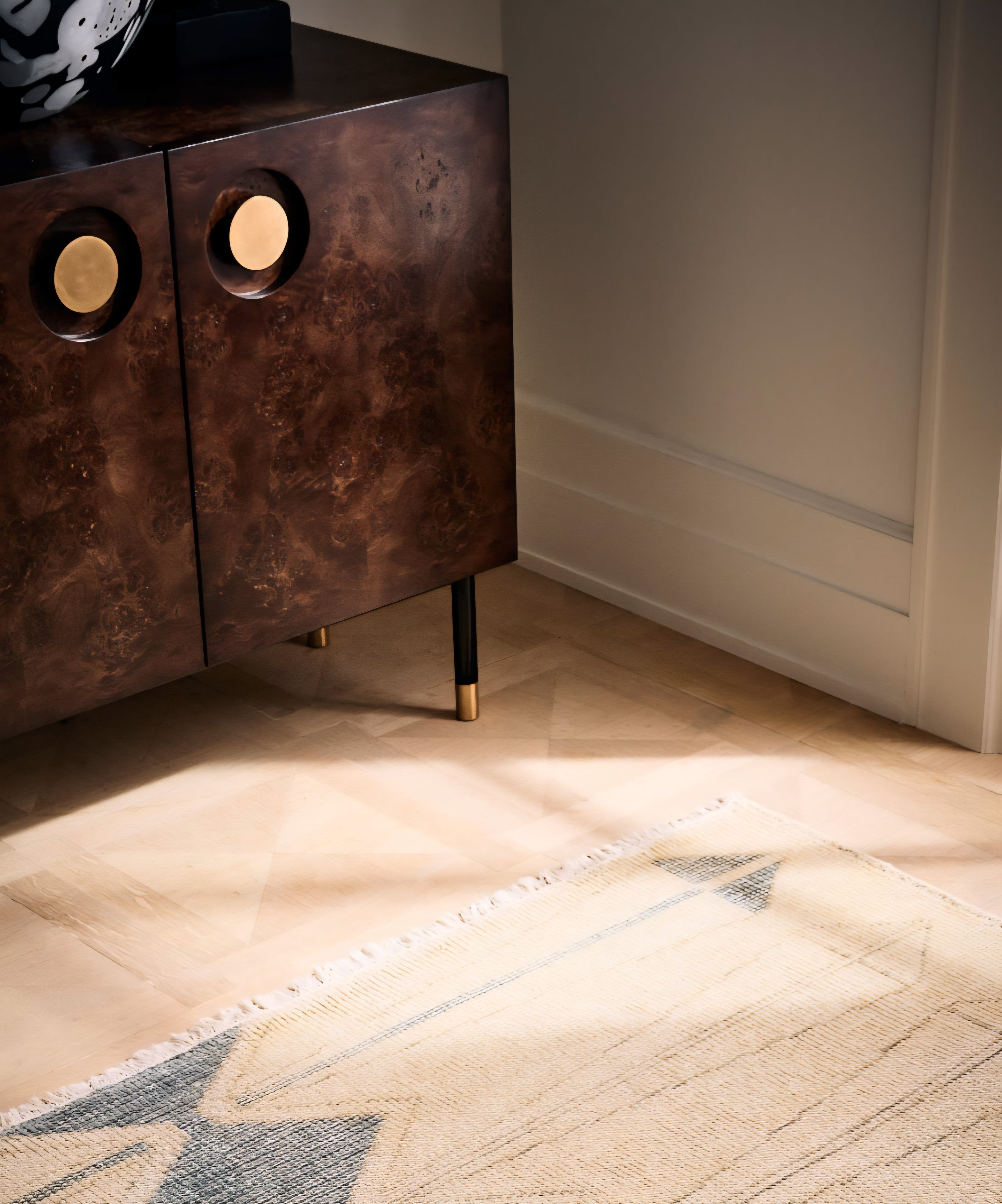 THE ONE × Carbon — Burl Wood Entryway Cabinet