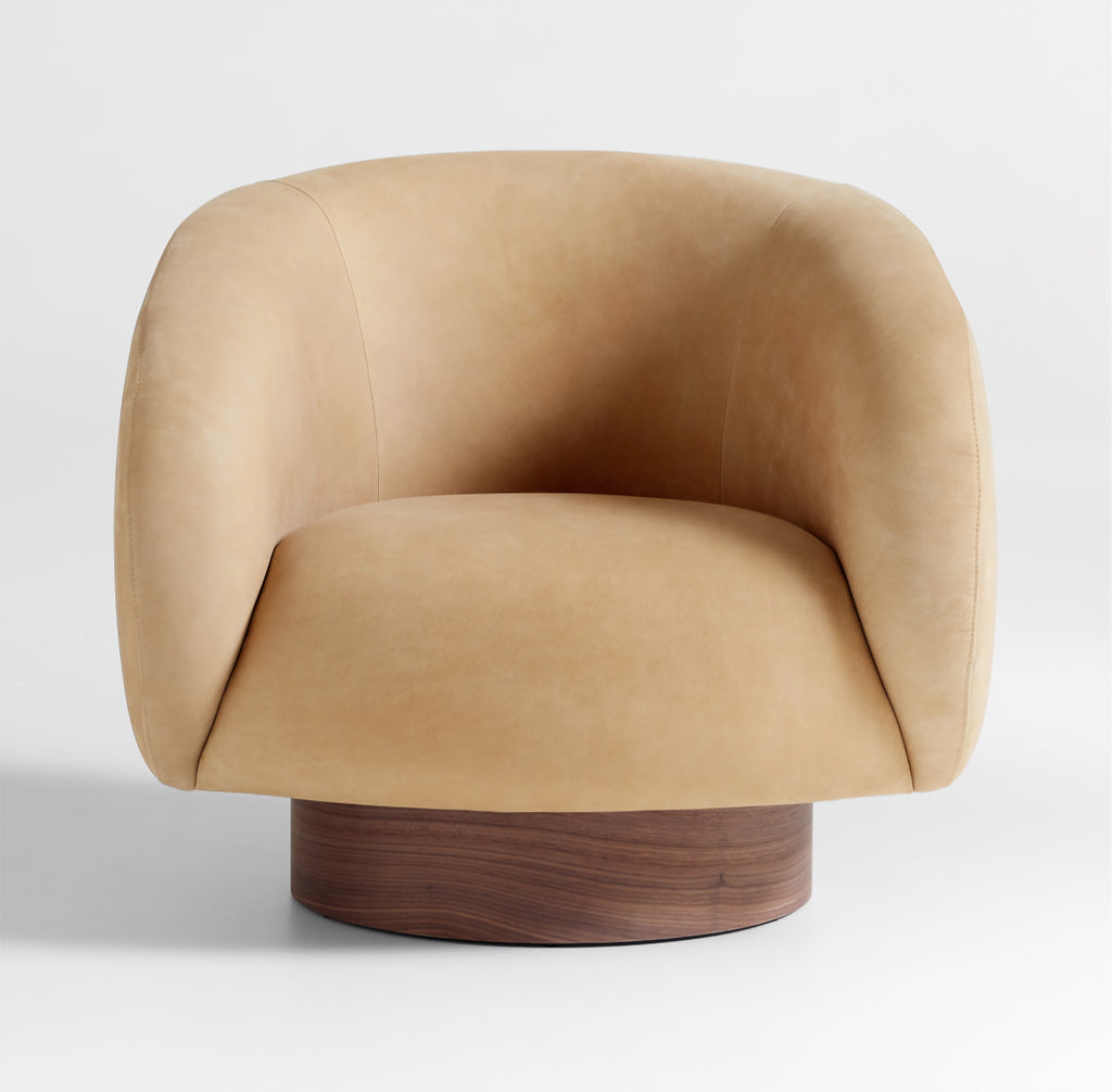 THE ONE × Kessler — Leather Swivel Accent Chair
