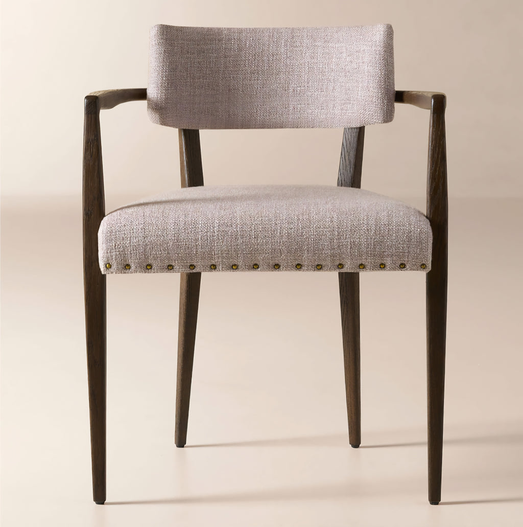 THE ONE × Arlo — Smoked Mauve Performance Fabric Dining Armchair
