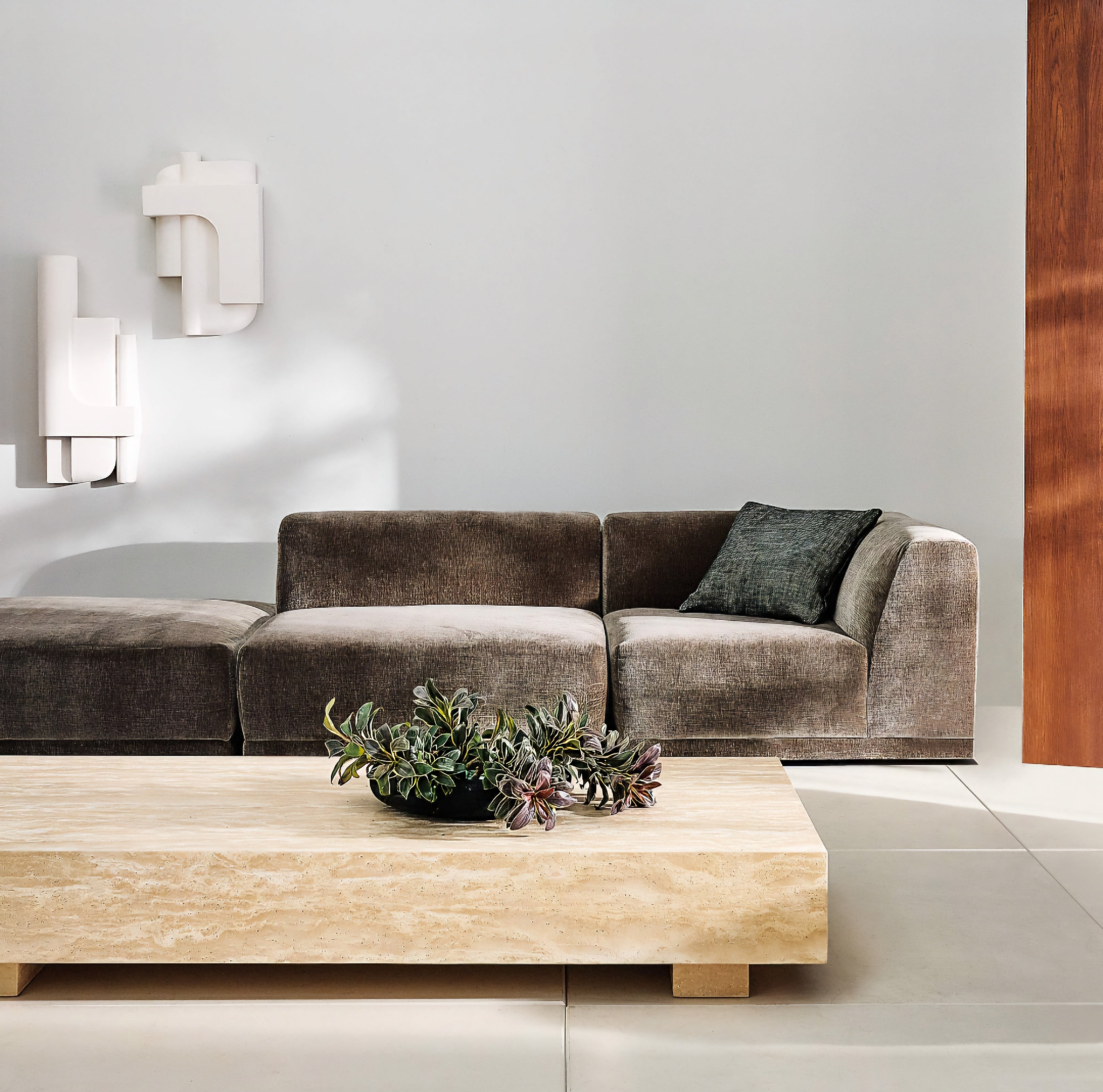 THE ONE × Faible — Wheat Performance Velvet Deep Depth Ottoman