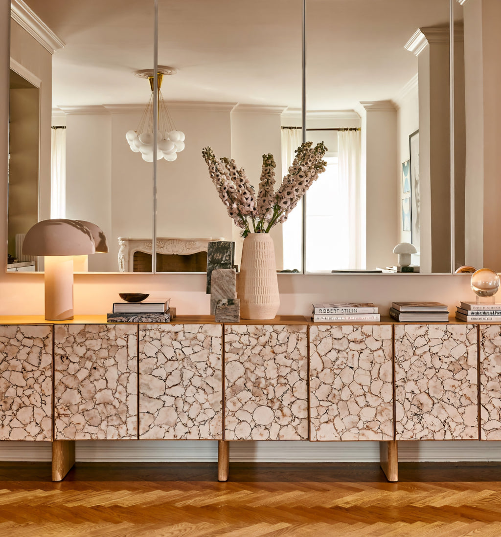 THE ONE × Lina — Stone and White Oak Credenza