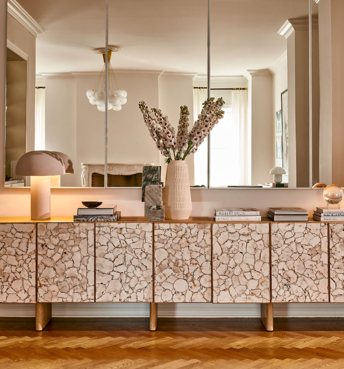 THE ONE × Lina — Stone and White Oak Credenza