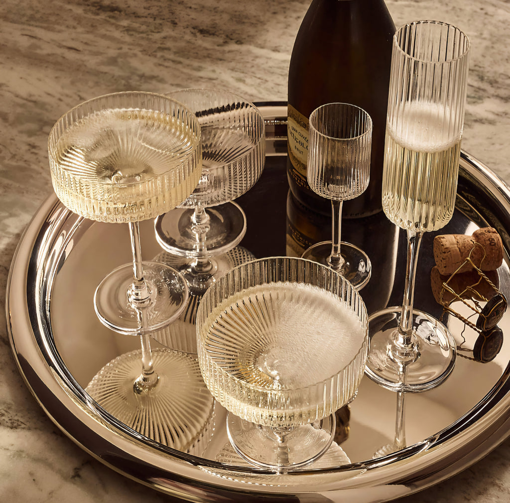 THE ONE × Piero — Round Polished Stainless Steel Serving Tray