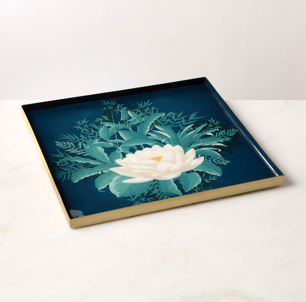 THE ONE × Lotus — Enamel Serving Tray (The White Lotus)