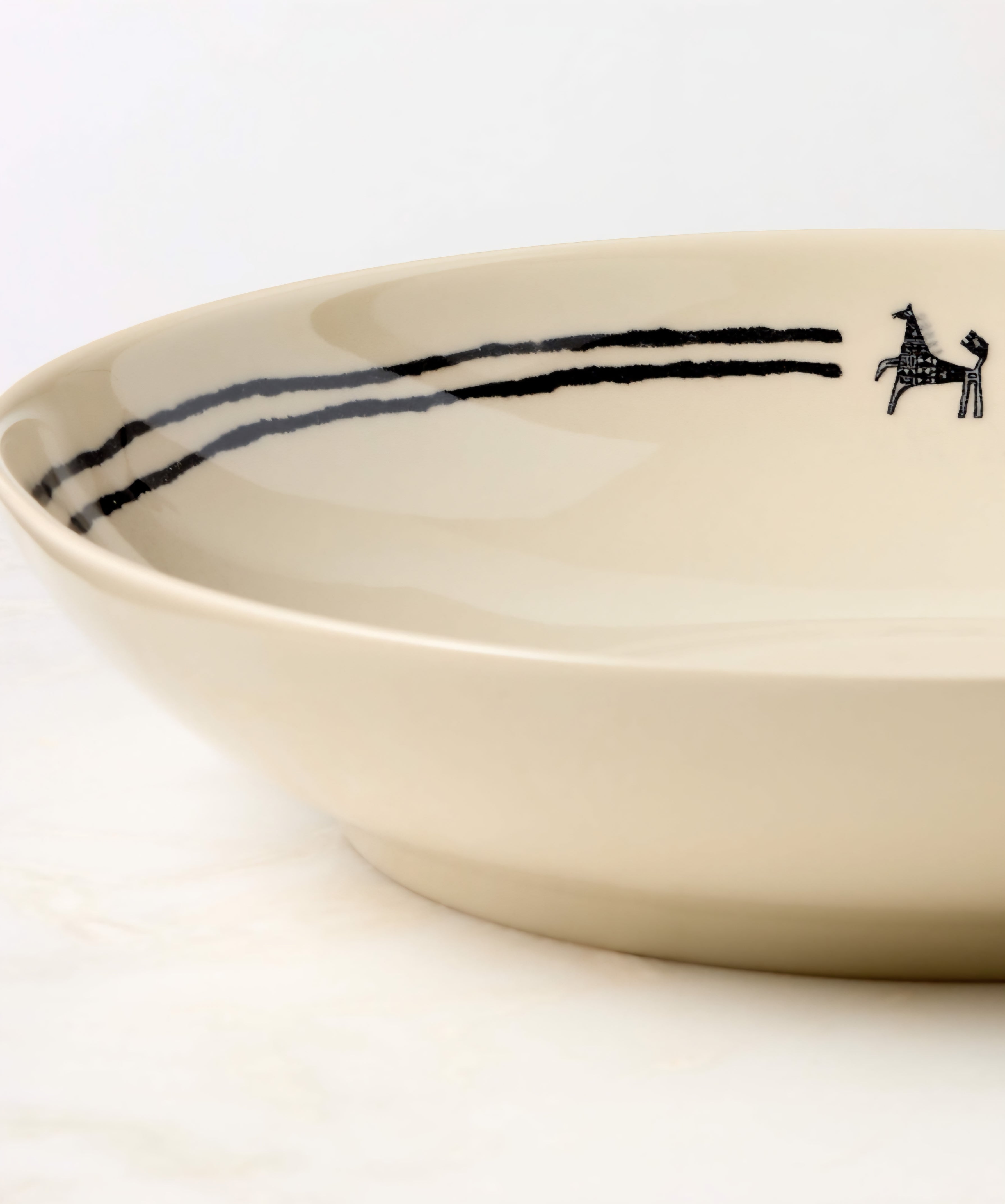 THE ONE × Corvo — White and Black Patterned Serving Bowl