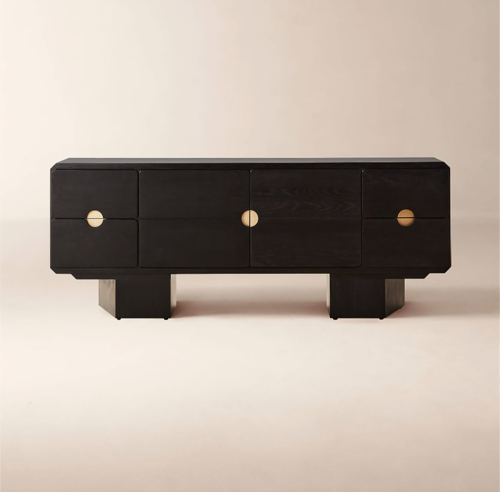 THE ONE × Bishop — Black Ebonized Oak Wood Credenza