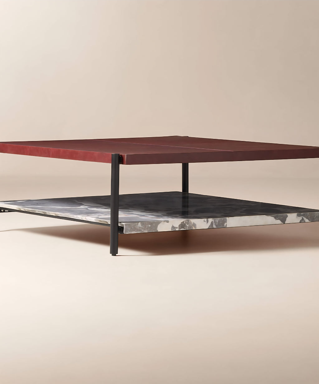 THE ONE × Verum — Interchangeable Leather + Marble Coffee Table