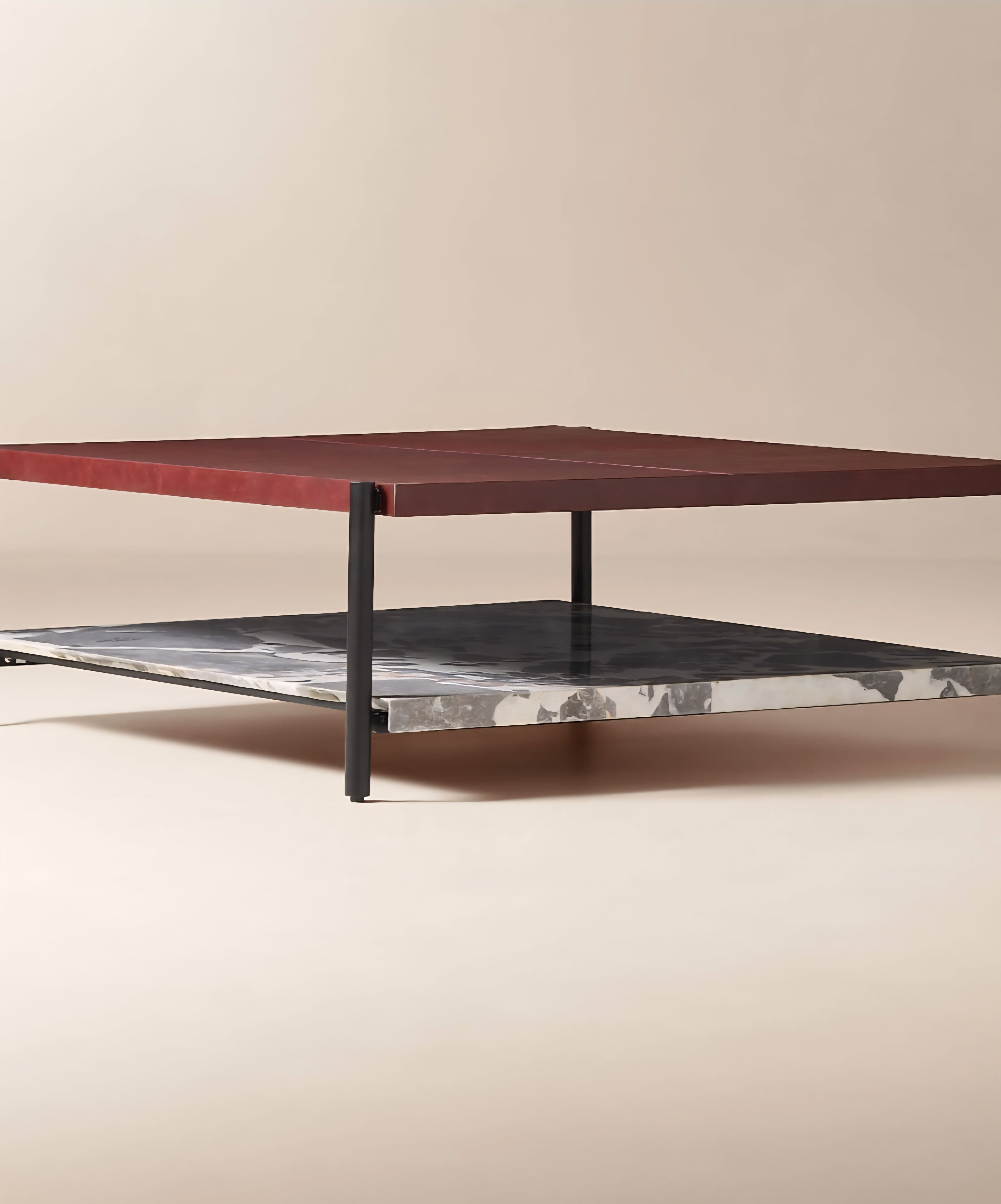 THE ONE × Verum — Interchangeable Leather + Marble Coffee Table