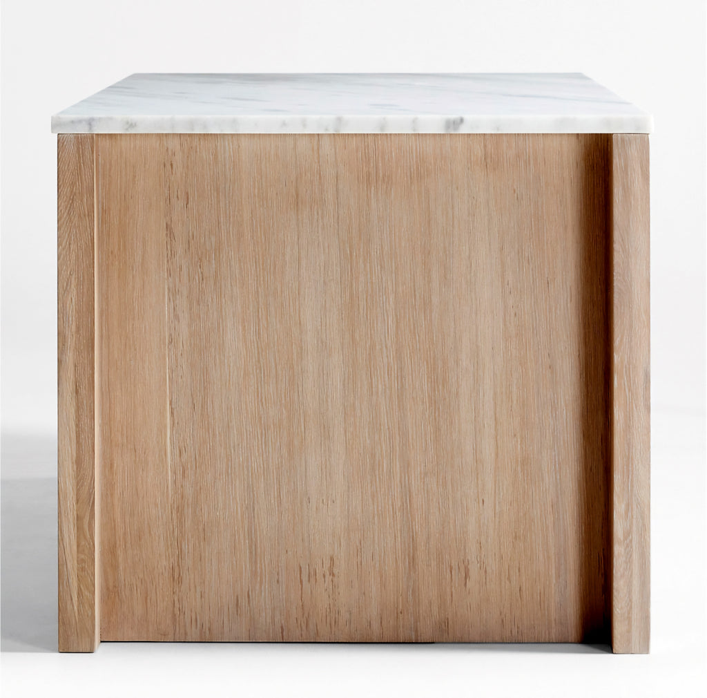 THE ONE × Terra — Marble Top Kitchen Island with Storage (78")