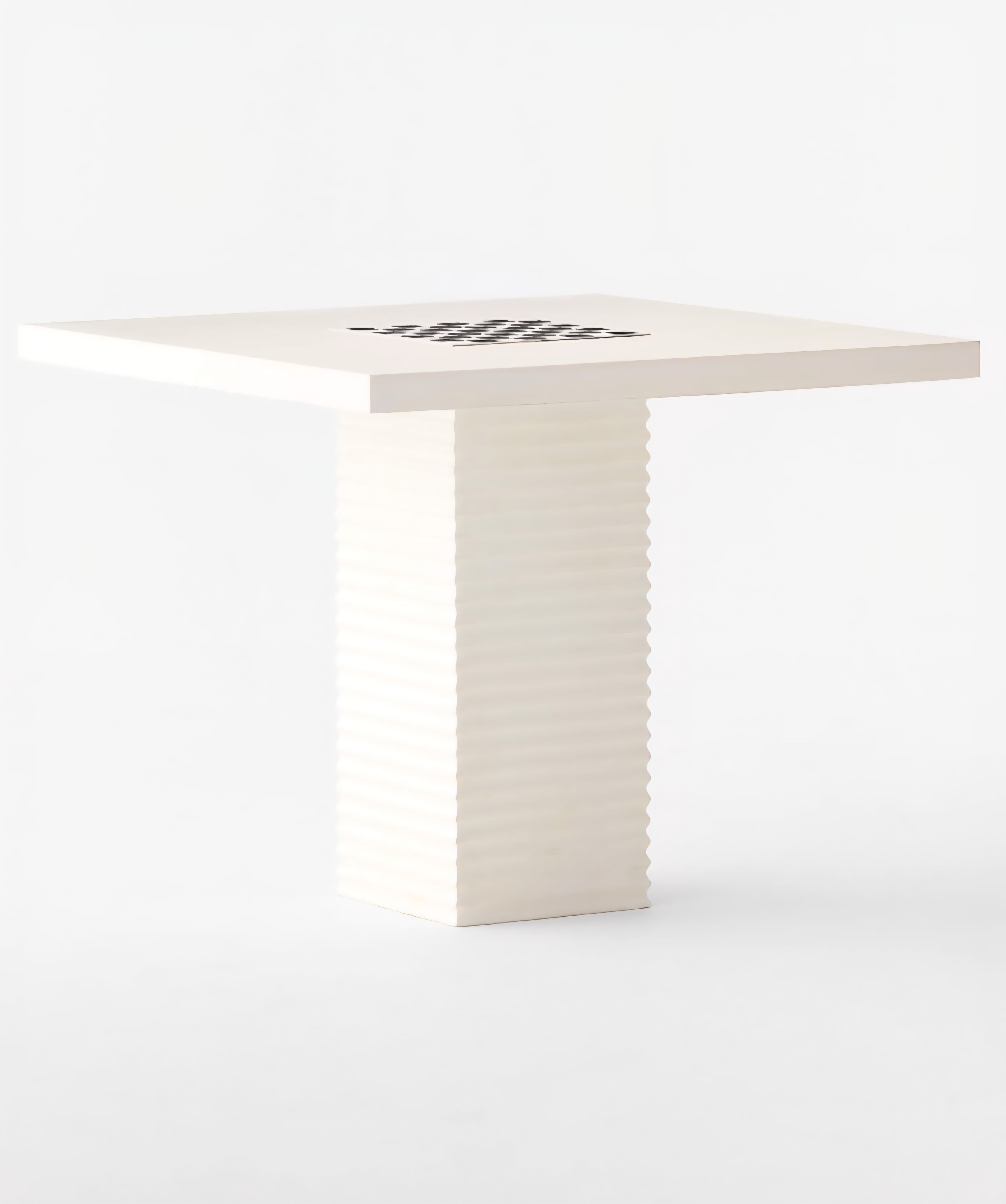 THE ONE × Check — White Swirled Resin Game Table