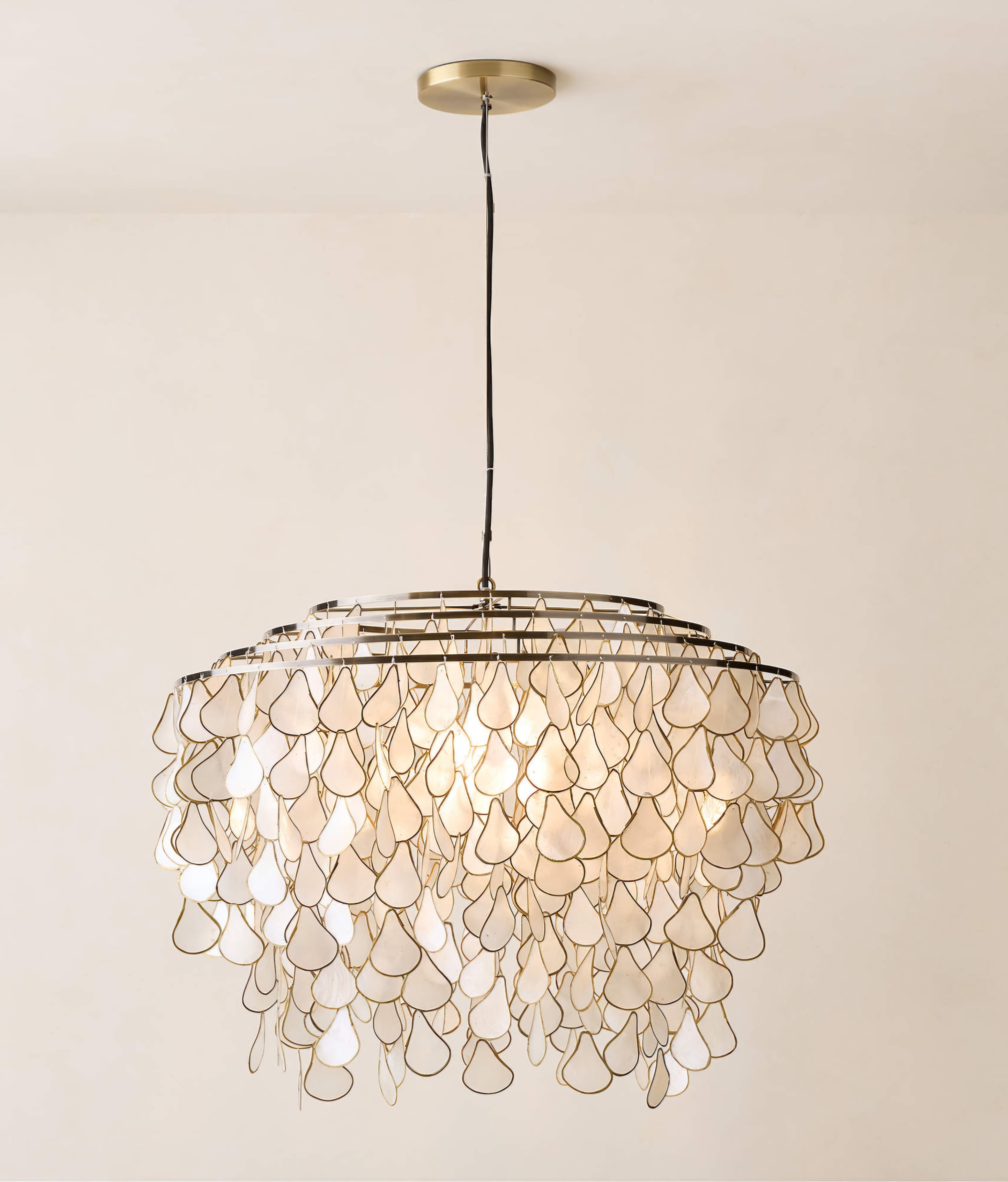 THE ONE × Teardrops — Capiz Chandelier