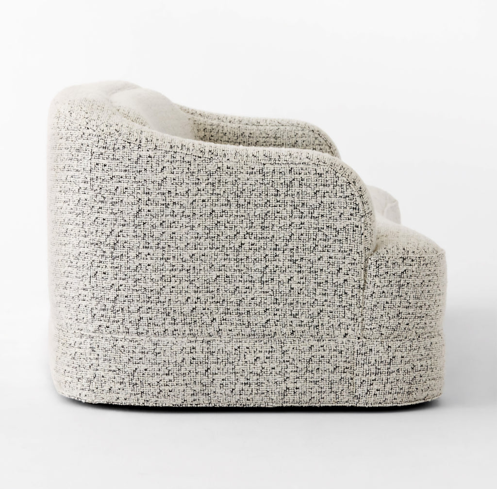 THE ONE × Mylene — Black and White Boucle Curved Sofa