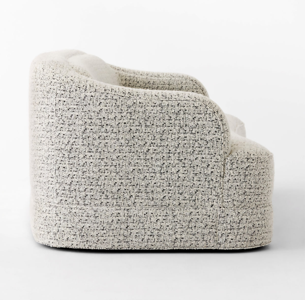 THE ONE × Mylene — Black and White Boucle Curved Sofa