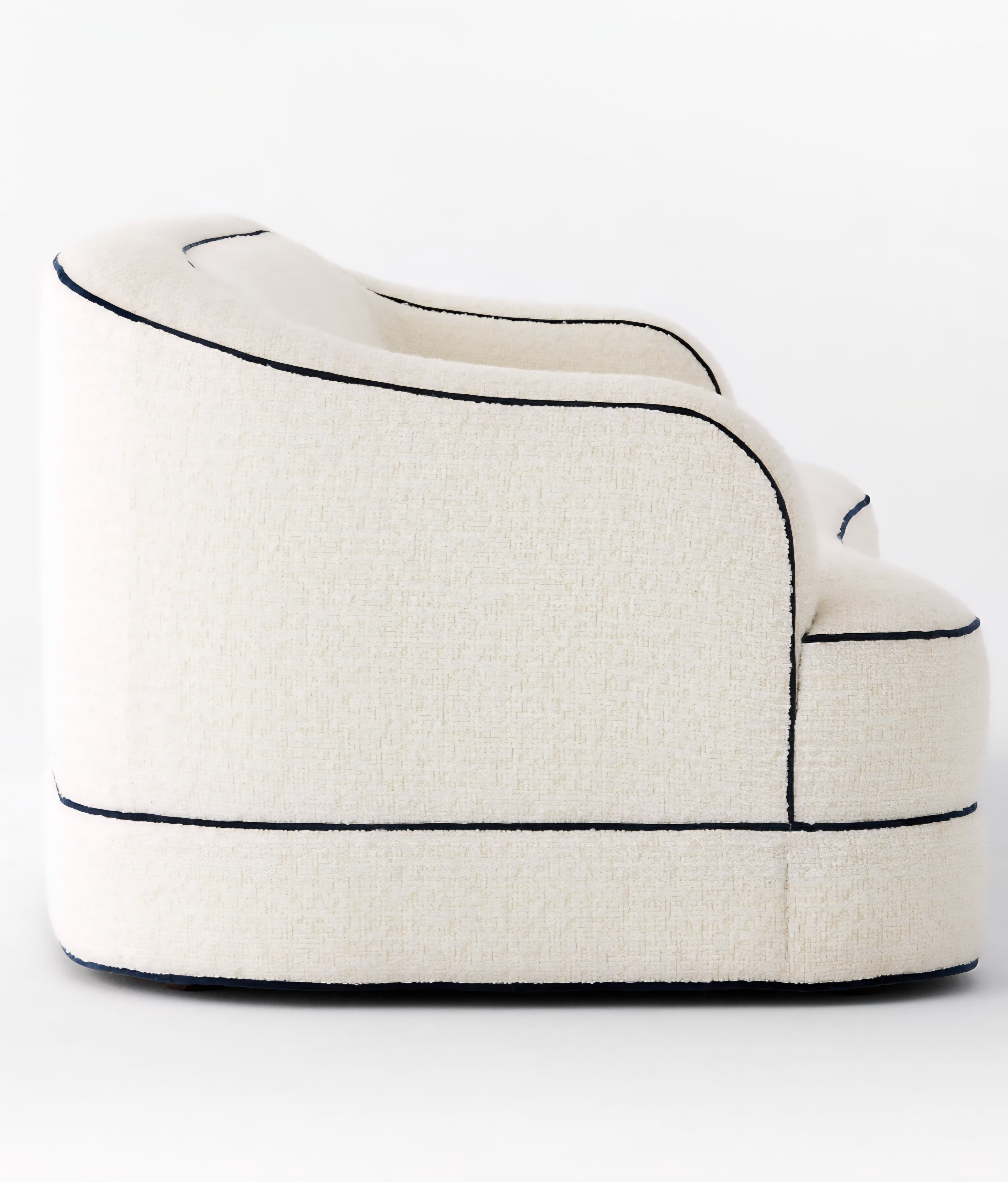THE ONE × Mylene — Black and White Boucle Curved Sofa by goop