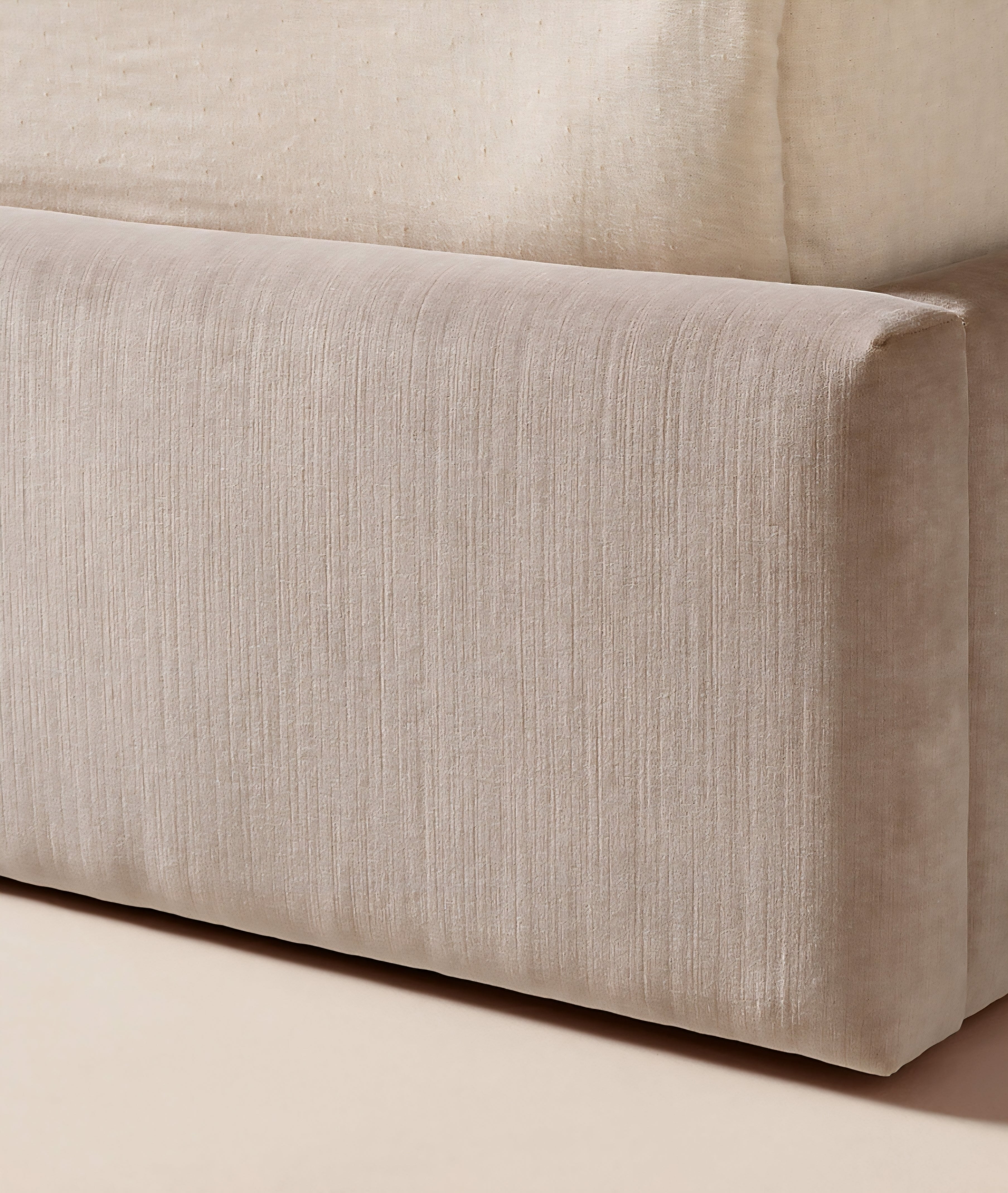 THE ONE × Abbott — Arctic Blue Velvet Upholstered Extended King Platform Bed