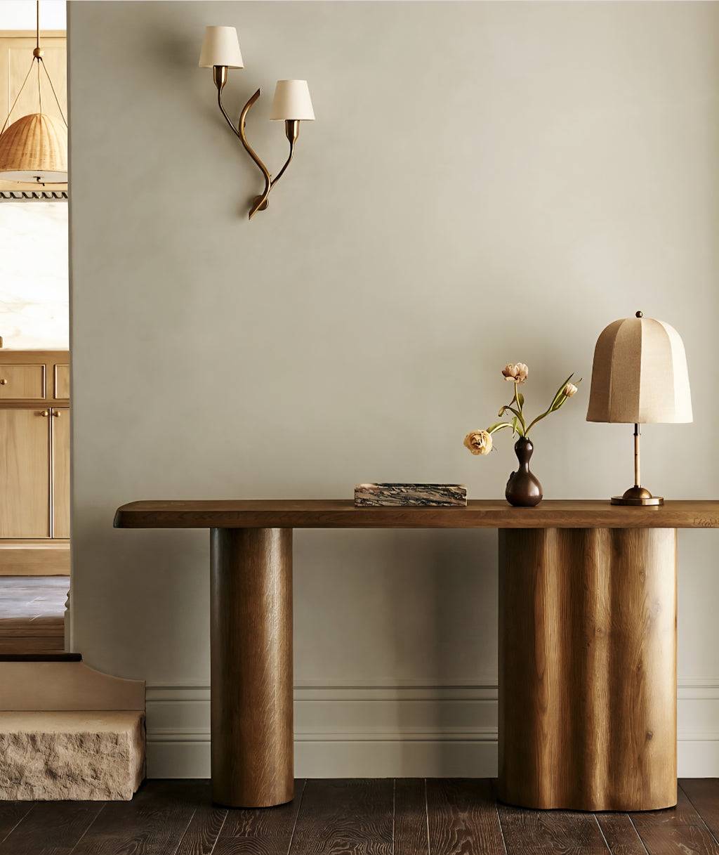 THE ONE × Allegra — Rattan and Linen Table Lamp