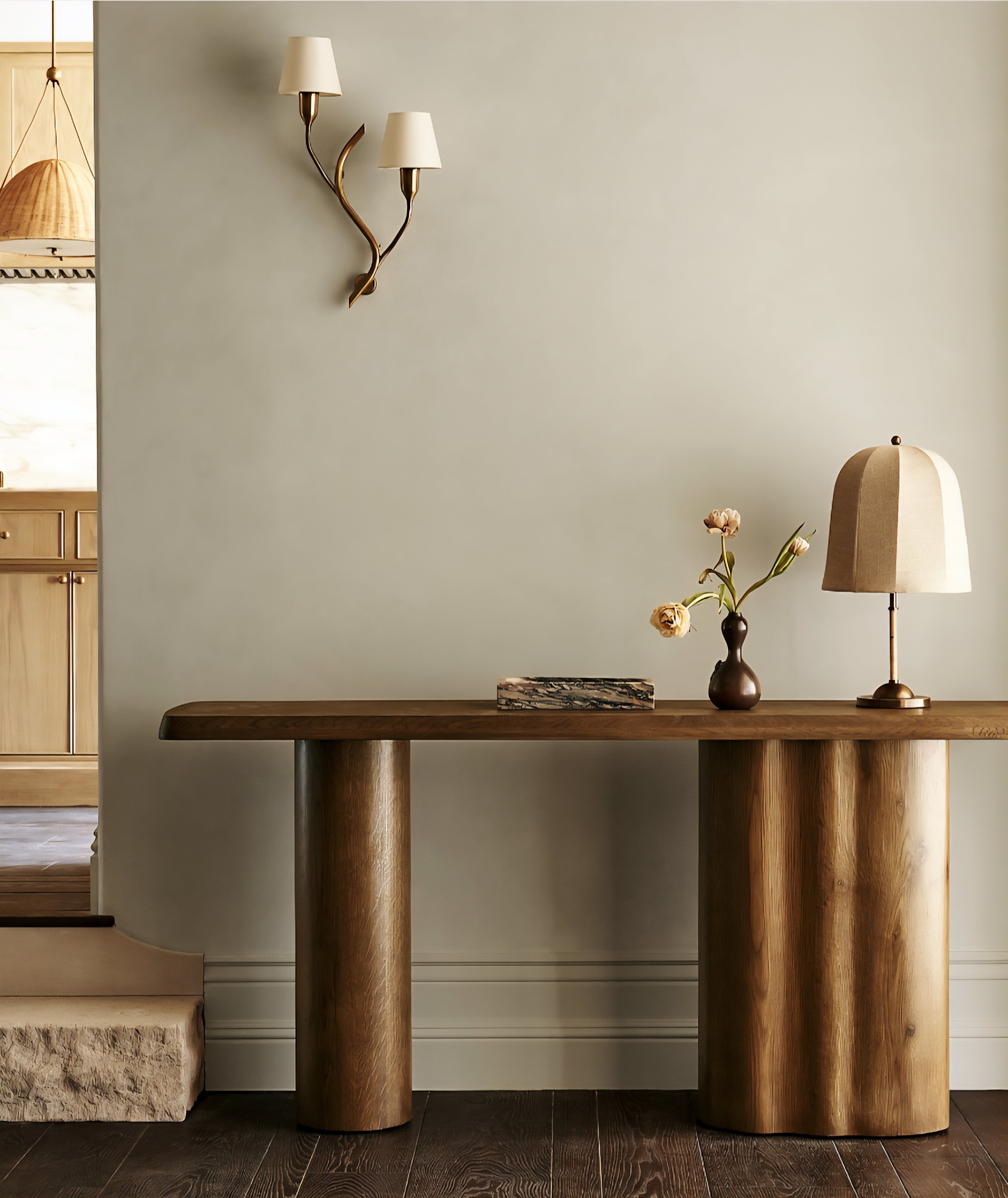 THE ONE × Allegra — Rattan and Linen Table Lamp