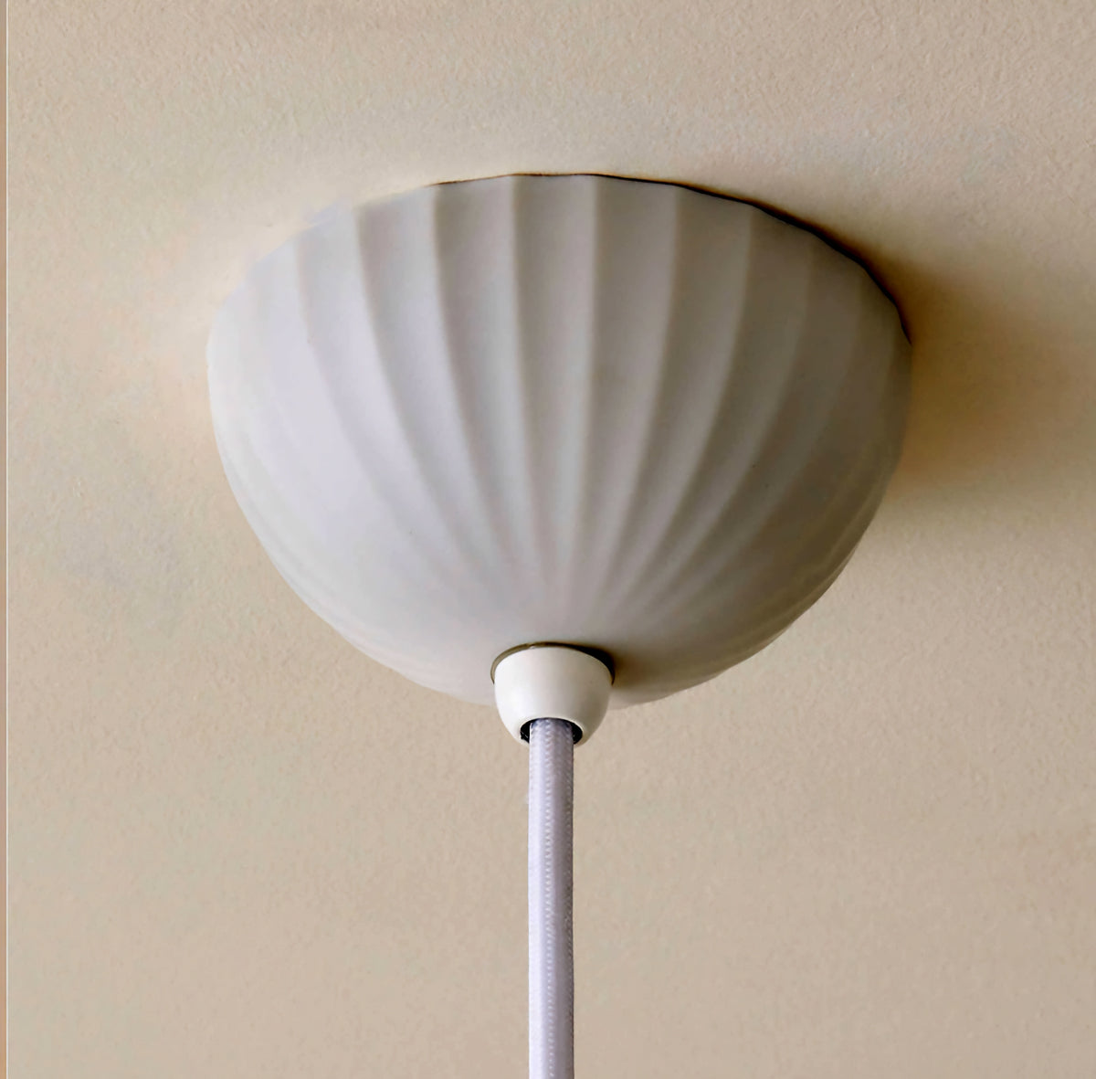 THE ONE × Jeanne — Fluted White Porcelain Dome Pendant Light