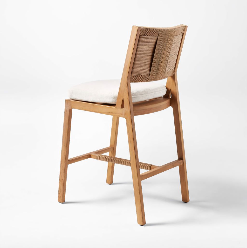 THE ONE × Roc — Teak and Rattan Stool