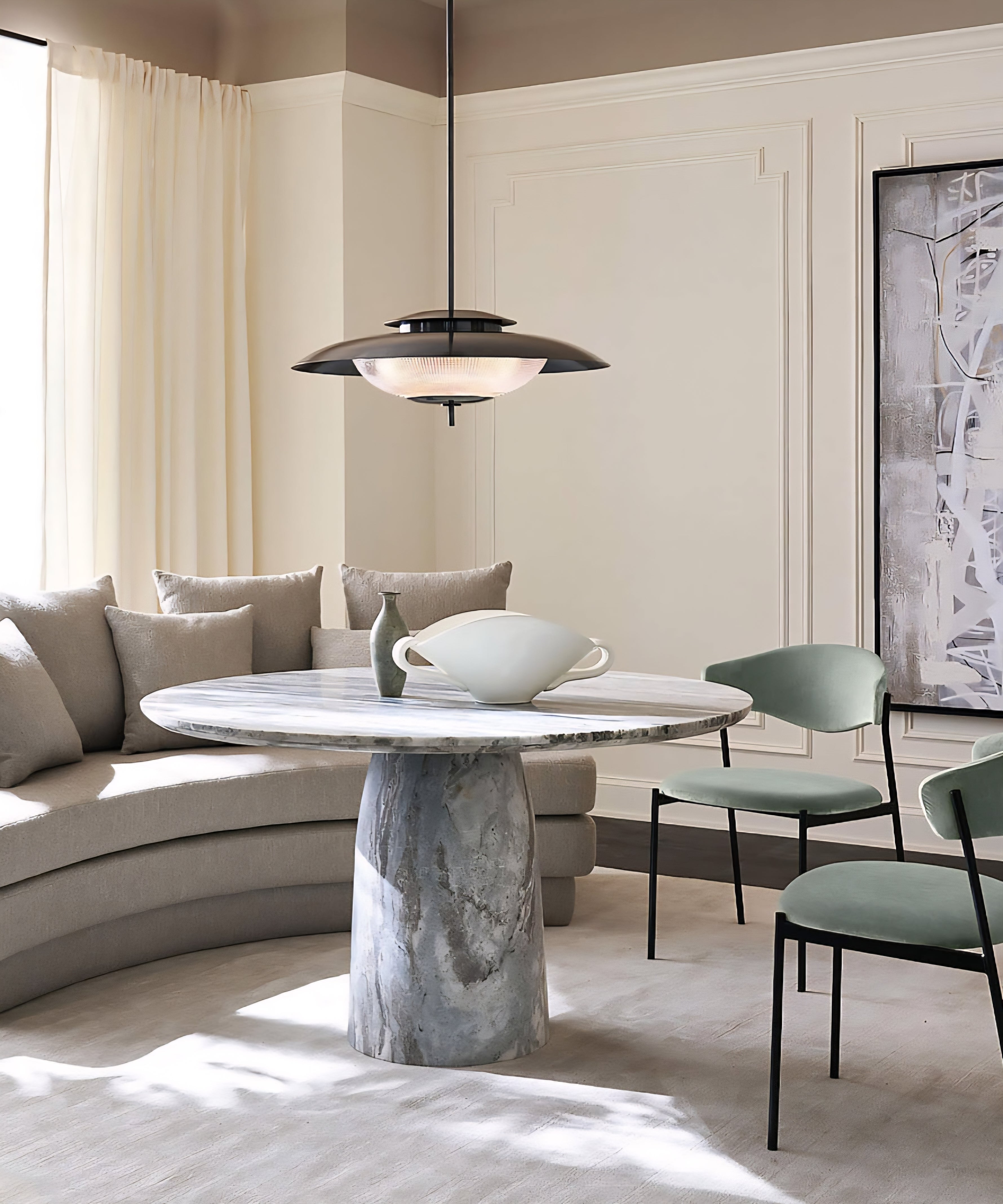 THE ONE × Damato — Mink Velvet Dining Chair
