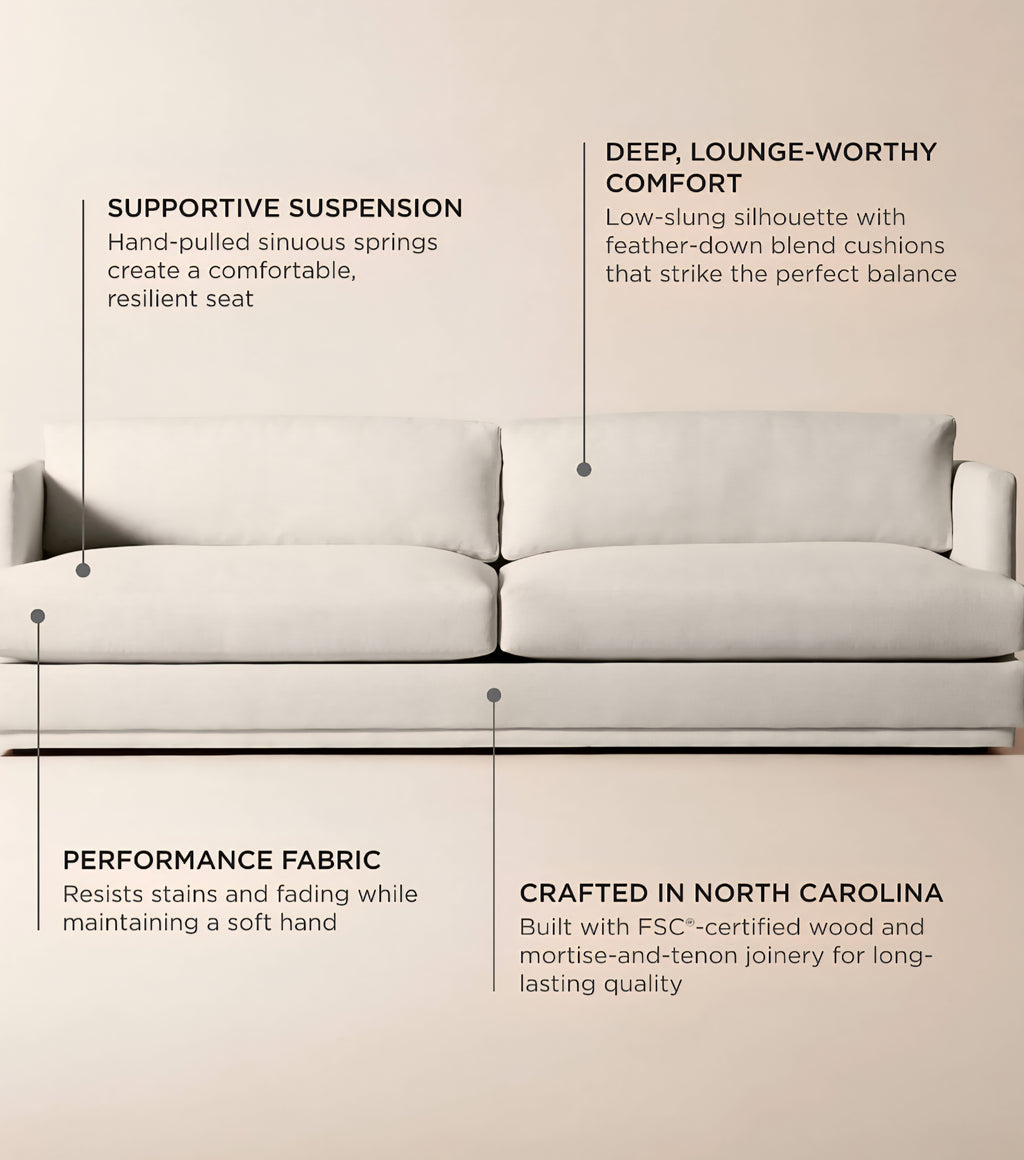 THE ONE × Seneca — Off-White Performance Fabric Sleeper Sofa