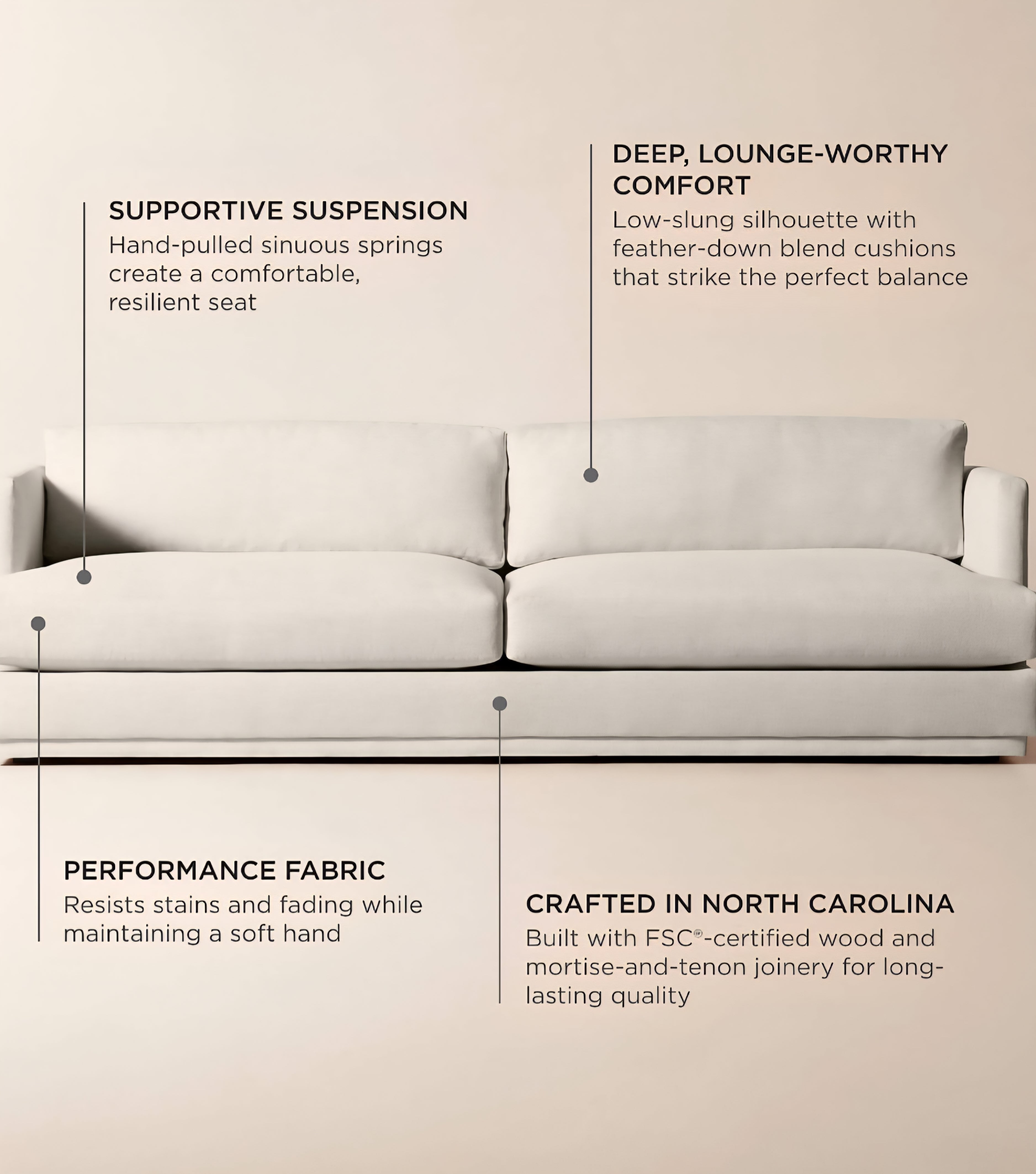 THE ONE × Seneca — Off-White Performance Fabric Sleeper Sofa