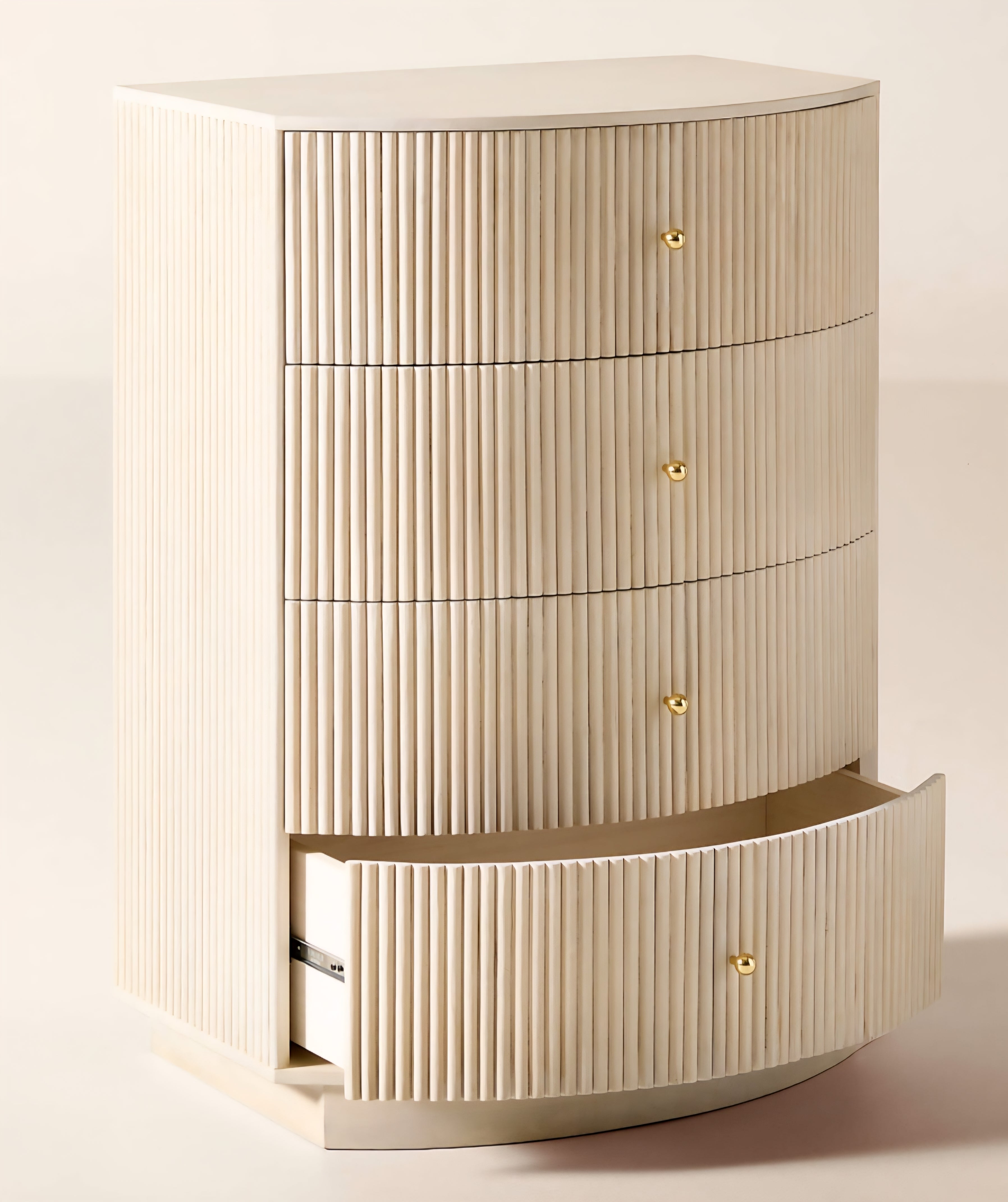 THE ONE × Cameo — Fluted Wood Tall Dresser