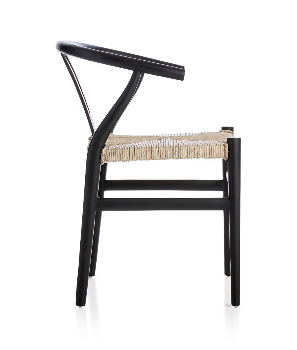 THE ONE × Crescent — Black Wood Wishbone Dining Chair