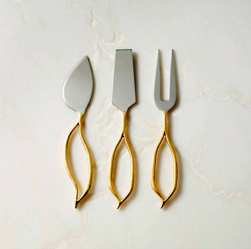 THE ONE × Valleta — Gold Cheese Knives Set of 3