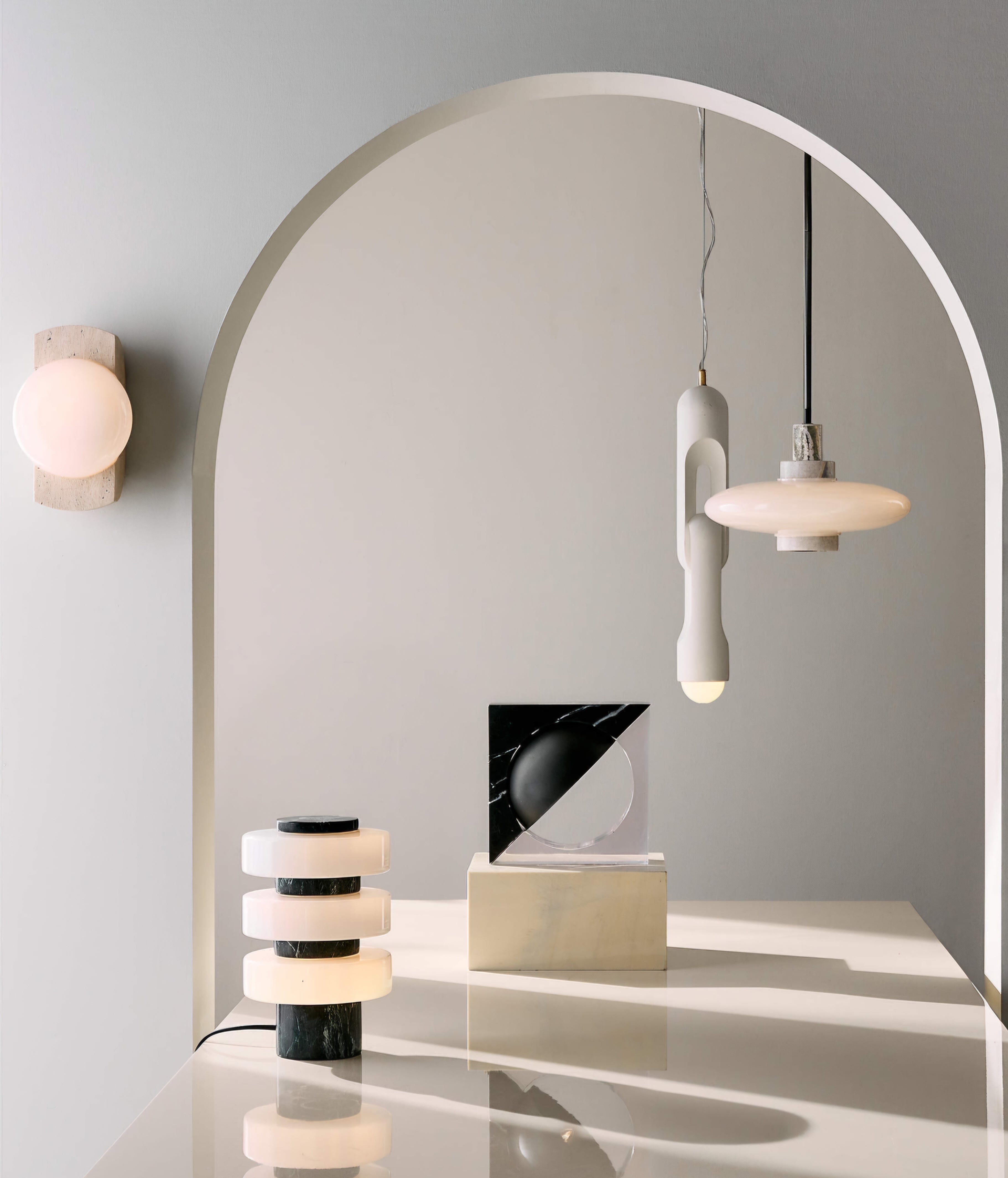 THE ONE × Mercury — Green Marble Table Lamp