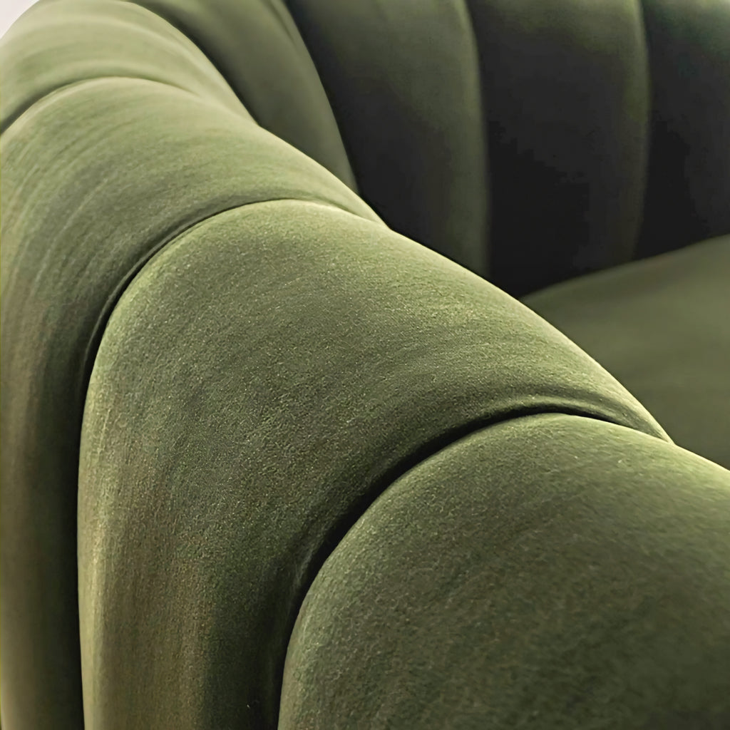 THE ONE × Fitz — Channeled White Boucle Loveseat