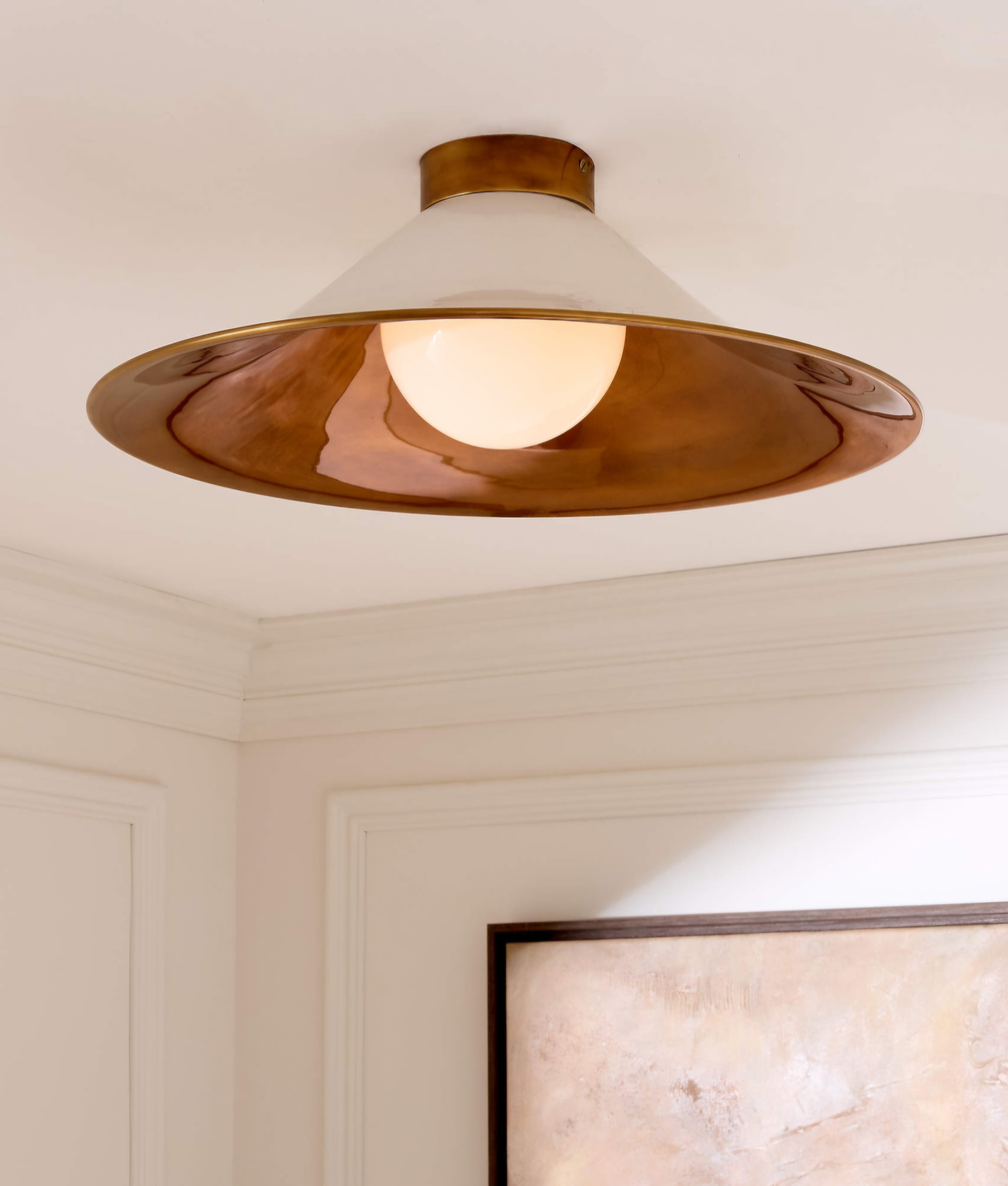 THE ONE × Tens — White Enamel Flush Mount Light