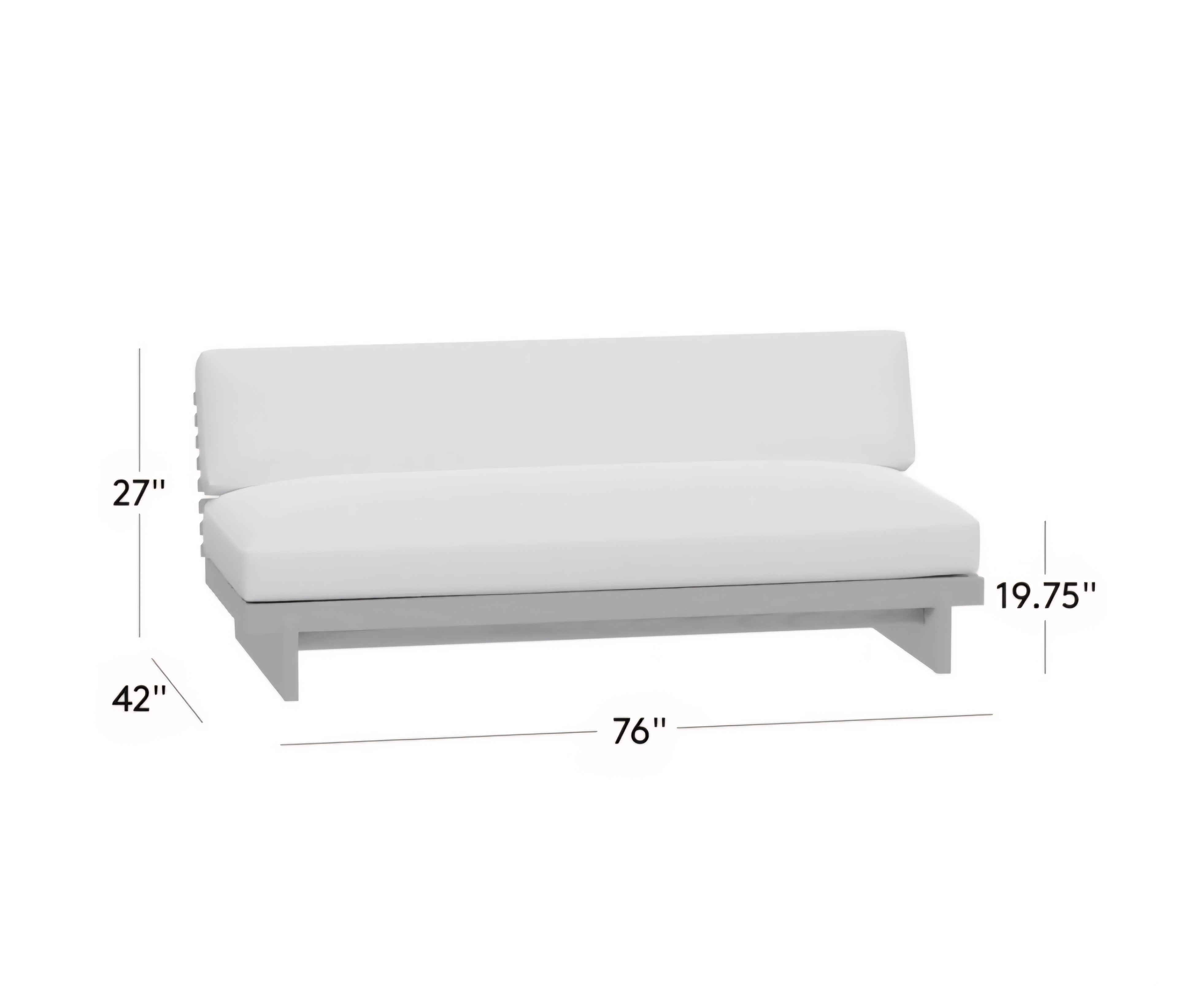 THE ONE × Taiko — Stained Teak Outdoor Loveseat with Sunbrella® Cushions