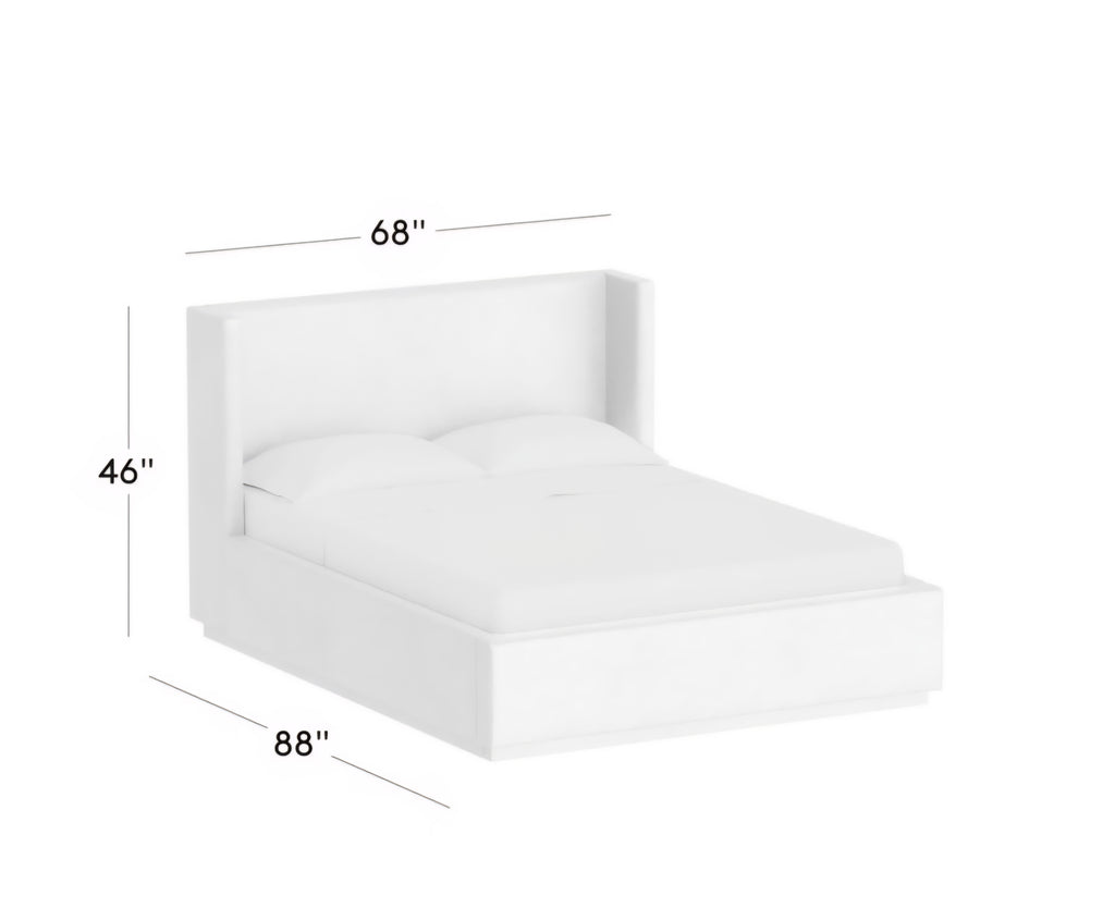 THE ONE × Russell — Velvet Upholstered Queen Storage Bed