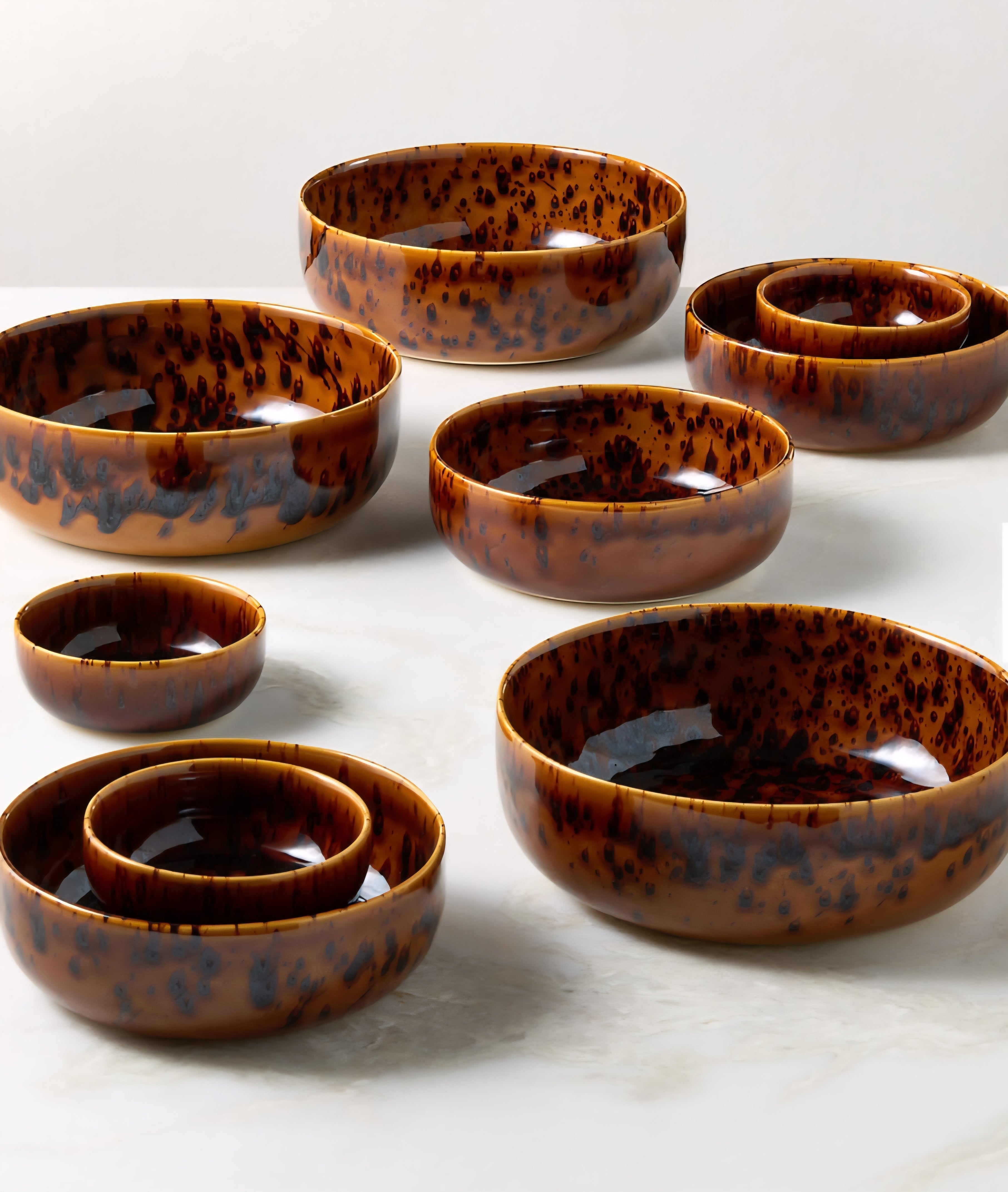 THE ONE × Tara — 3‑Piece Tortoise Serving Bowls