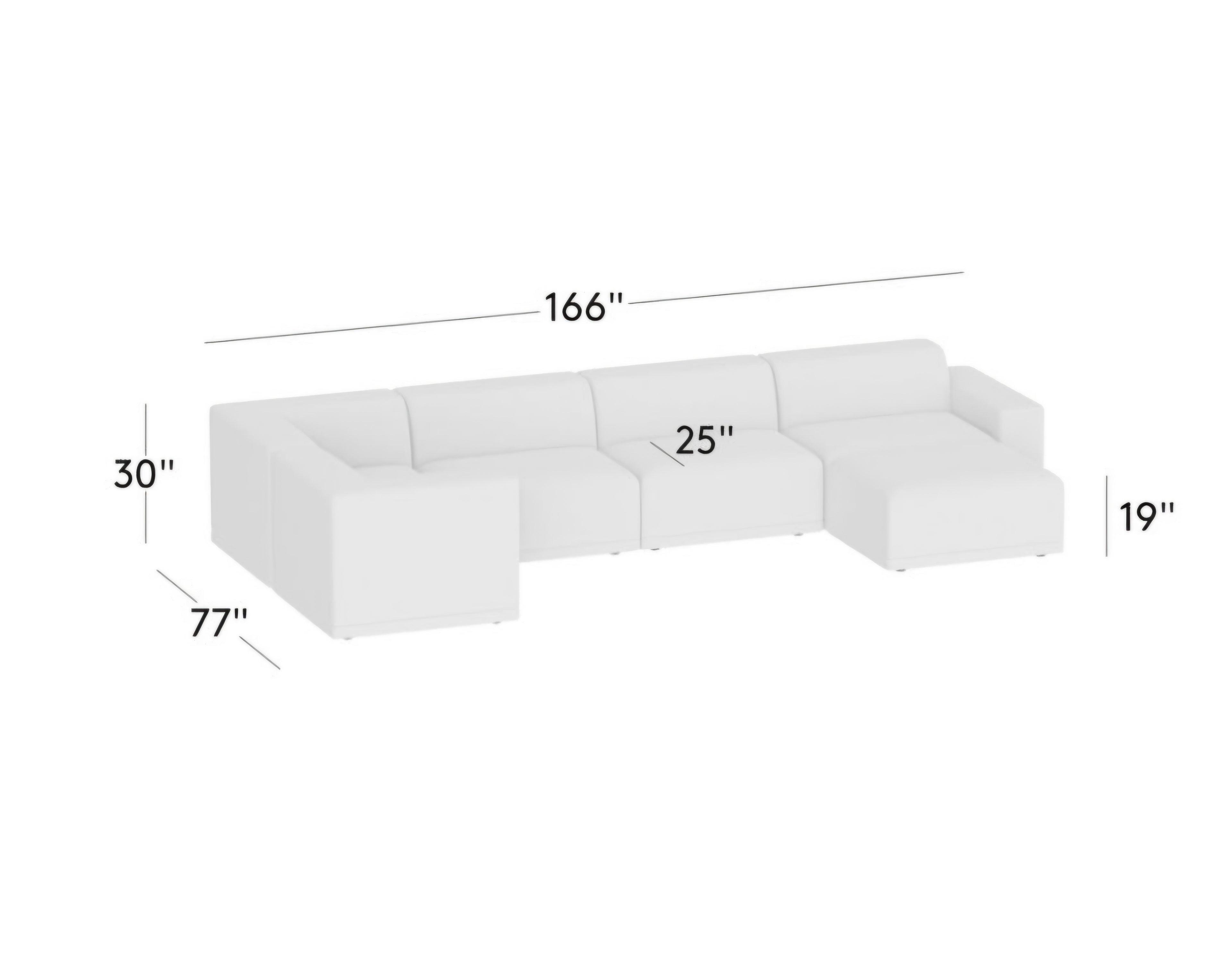 THE ONE × Faible — 6-Piece Modular Left-Arm Wheat Performance Velvet Standard Depth Sectional Sofa