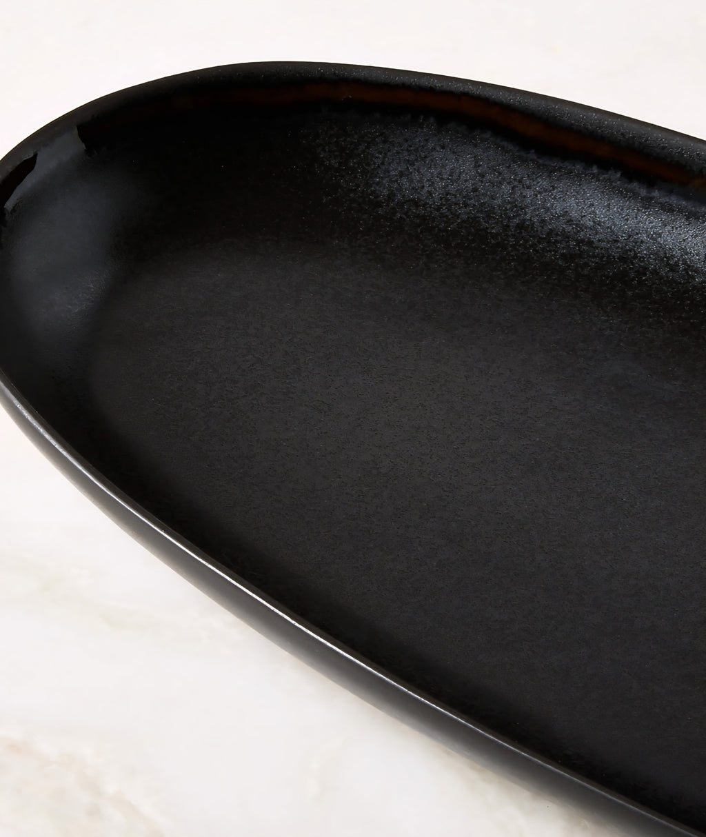 THE ONE × Hyacinth — Oval Black Serving Platter with Reactive Glaze
