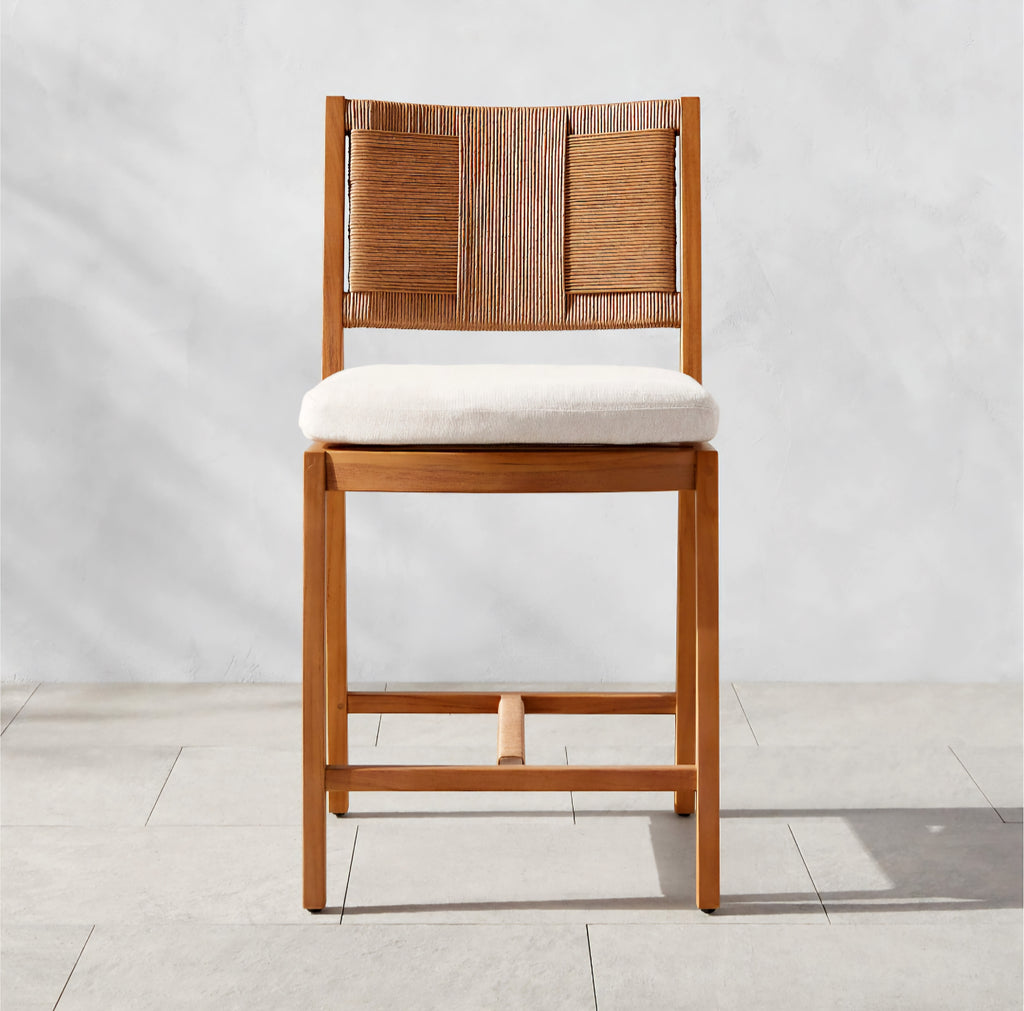 THE ONE × Roc — Teak and Rattan Stool