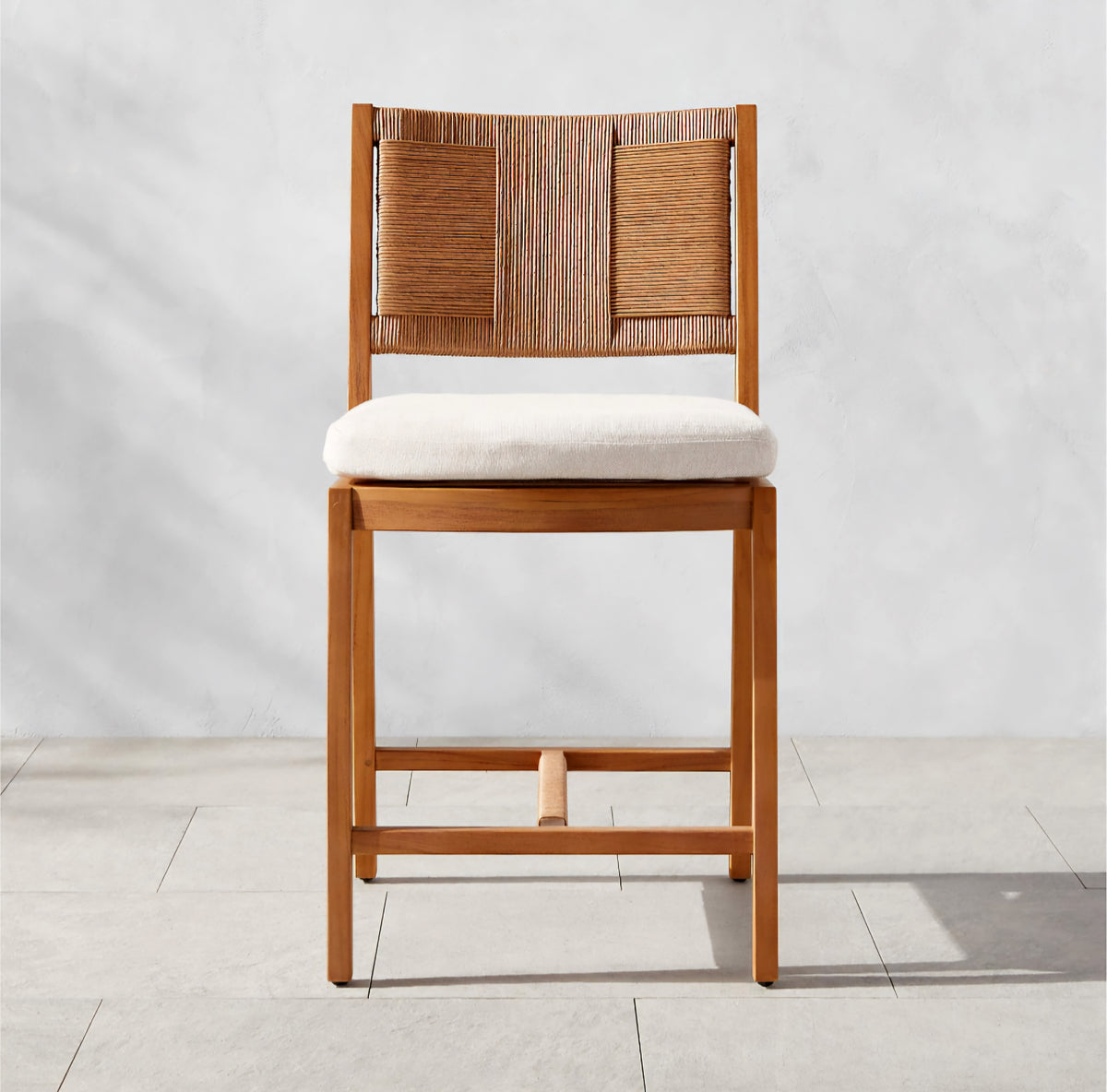 THE ONE × Roc — Teak and Rattan Stool