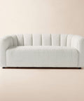 THE ONE × Fitz — Channeled White Boucle Loveseat