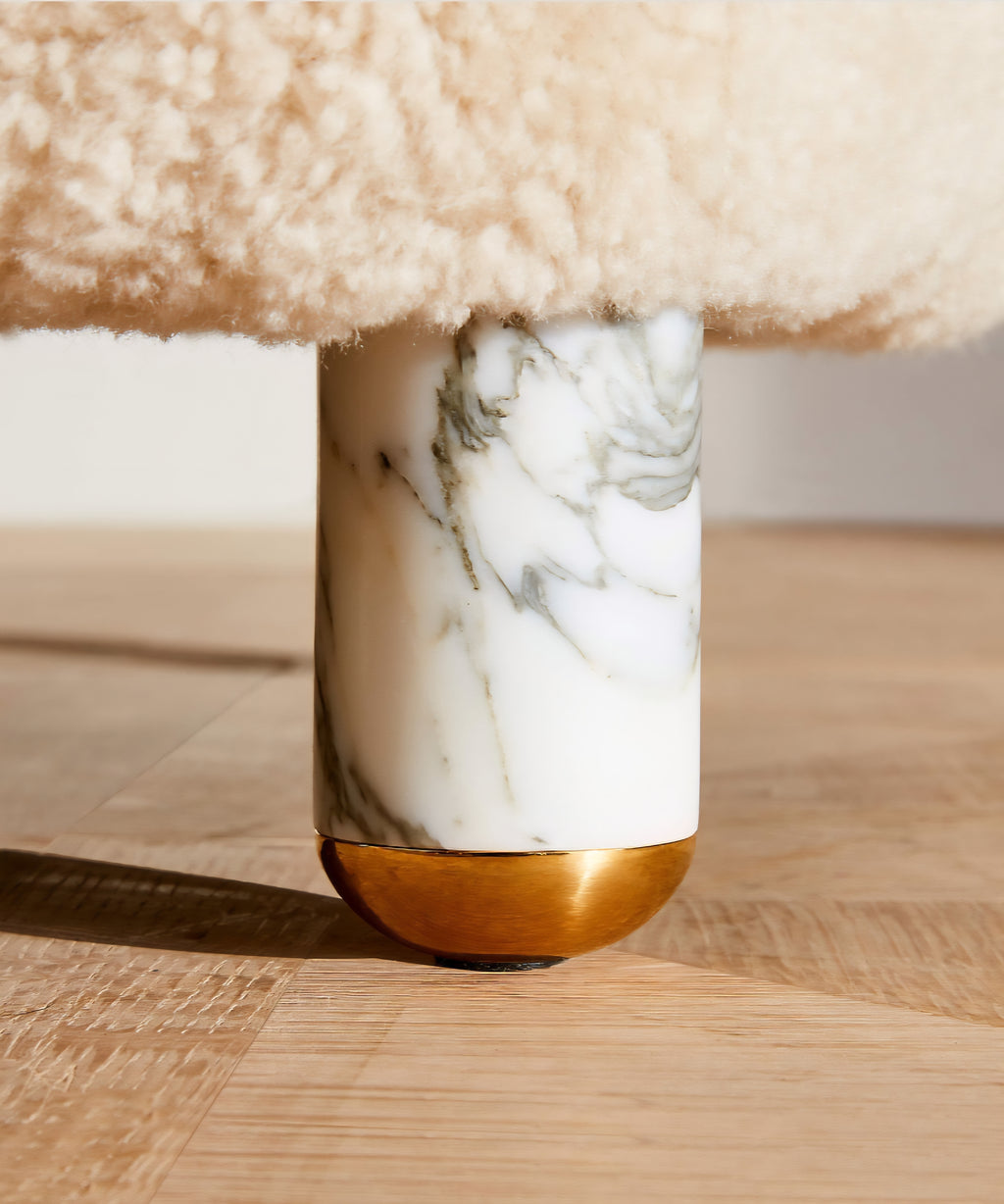 THE ONE × Nadine — Shearling Accent Chair with Marble Legs