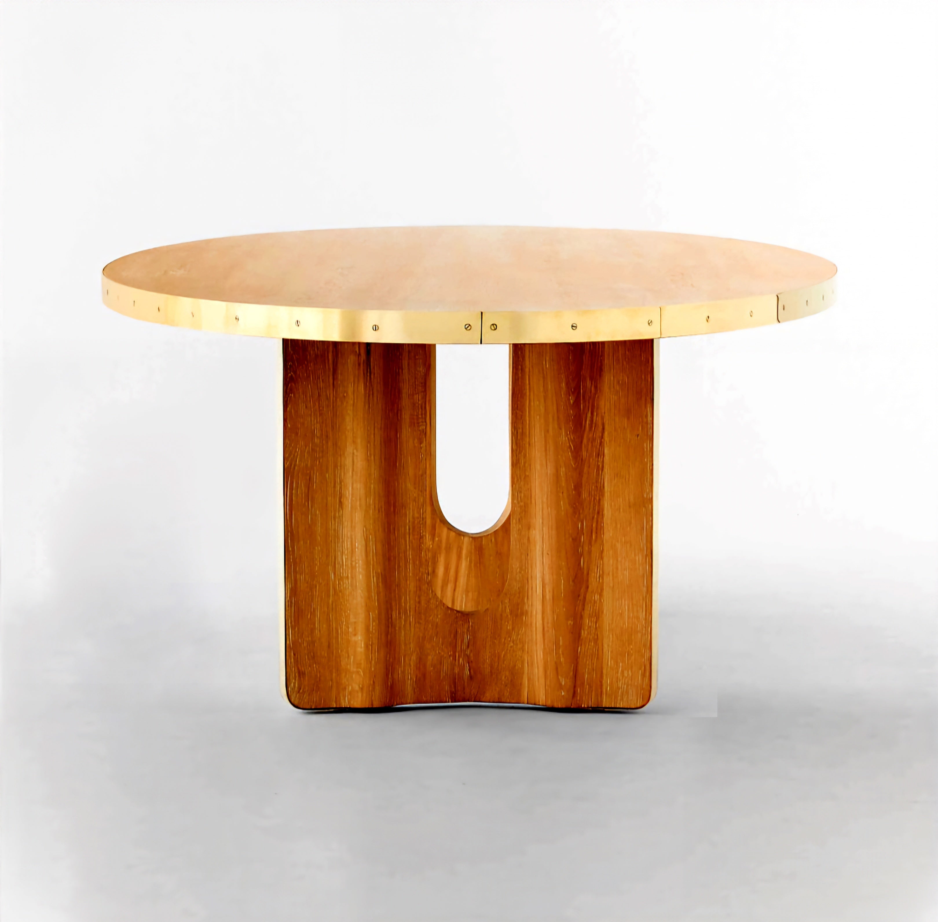 THE ONE × Albertine — Oval Oak and Unlacquered Brass Dining Table